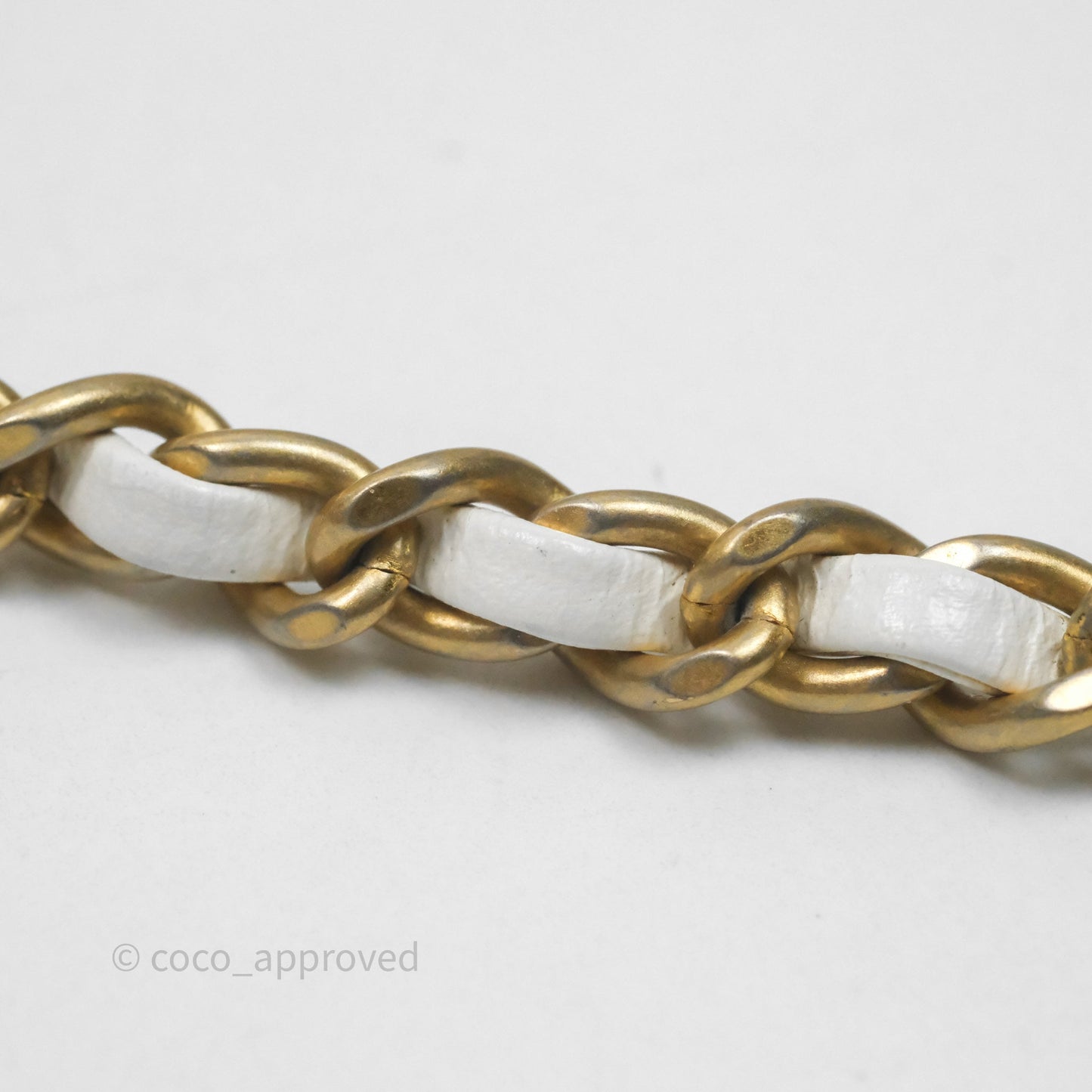 Chanel Mini Rectangular Pearl Crush Quilted White Lambskin Aged Gold Hardware