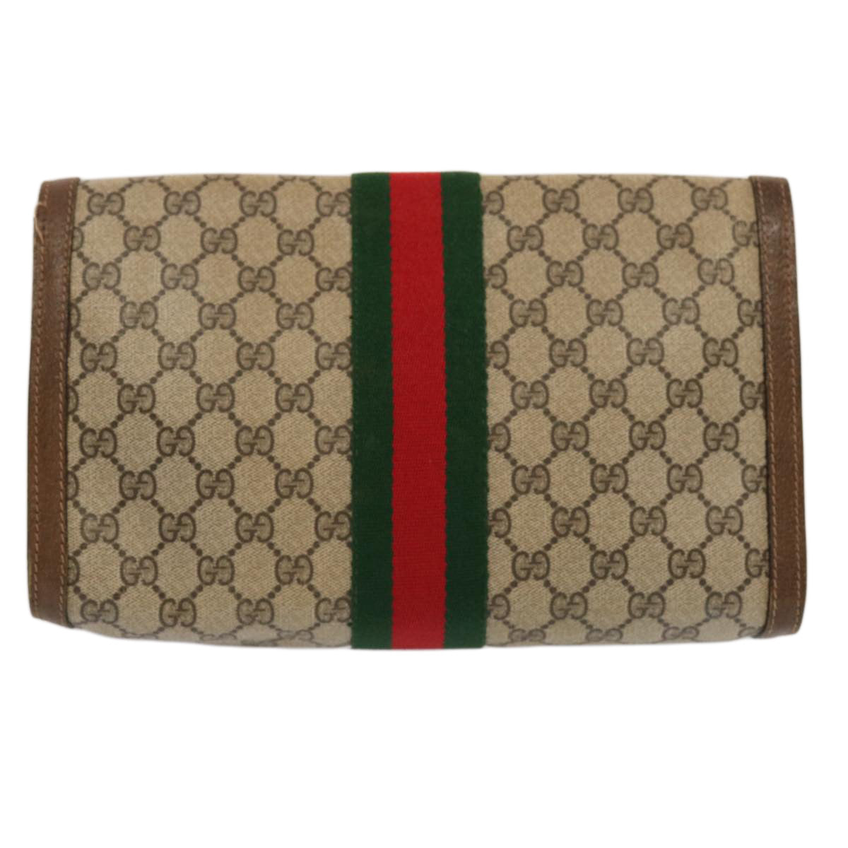 Luxury Gucci Trending 2025 GG Supreme Web Sherry Line Clutch Bag Beige 41 014 3087 30  70810