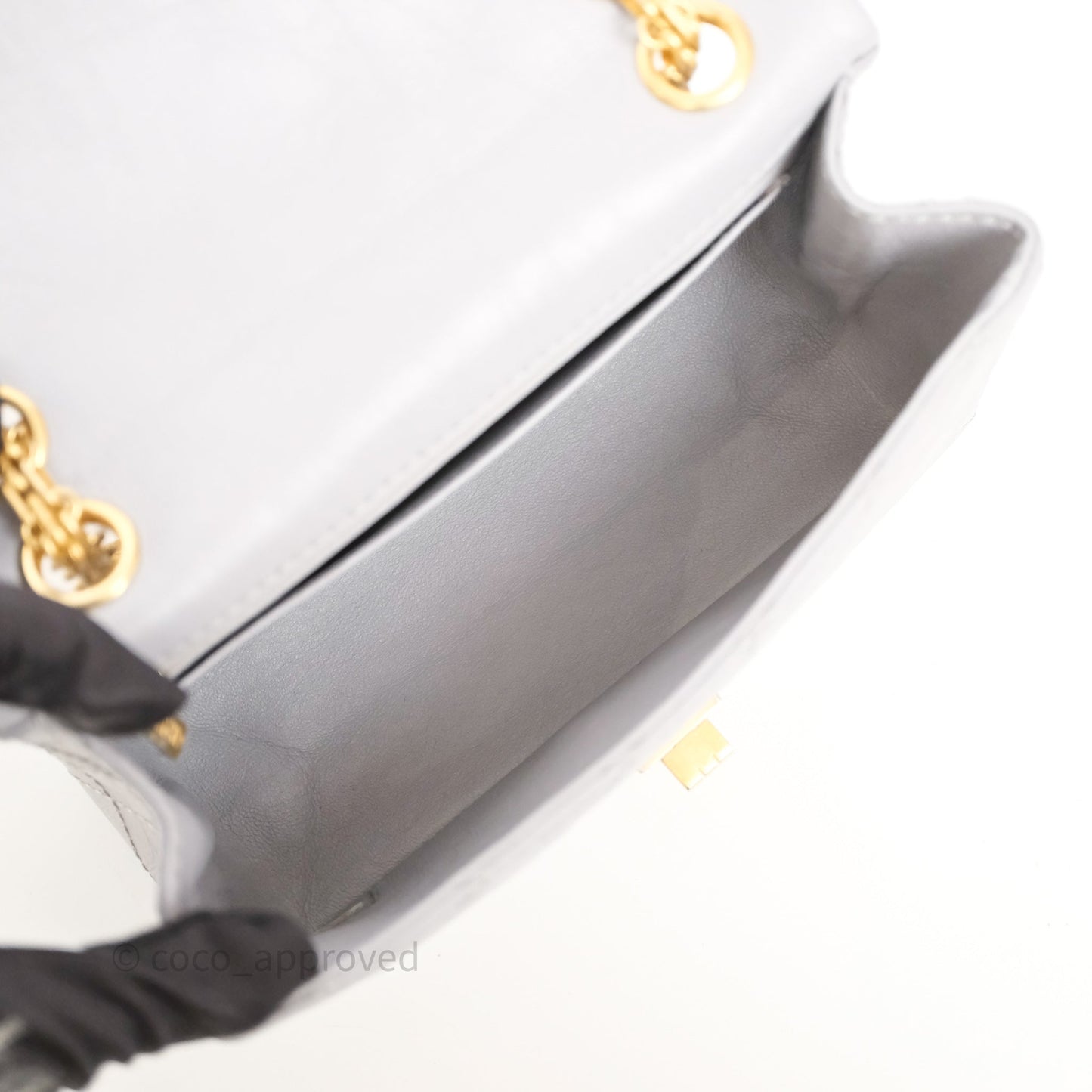 Chanel Mini Reissue 224 Grey Aged Calfskin Aged Gold Hardware