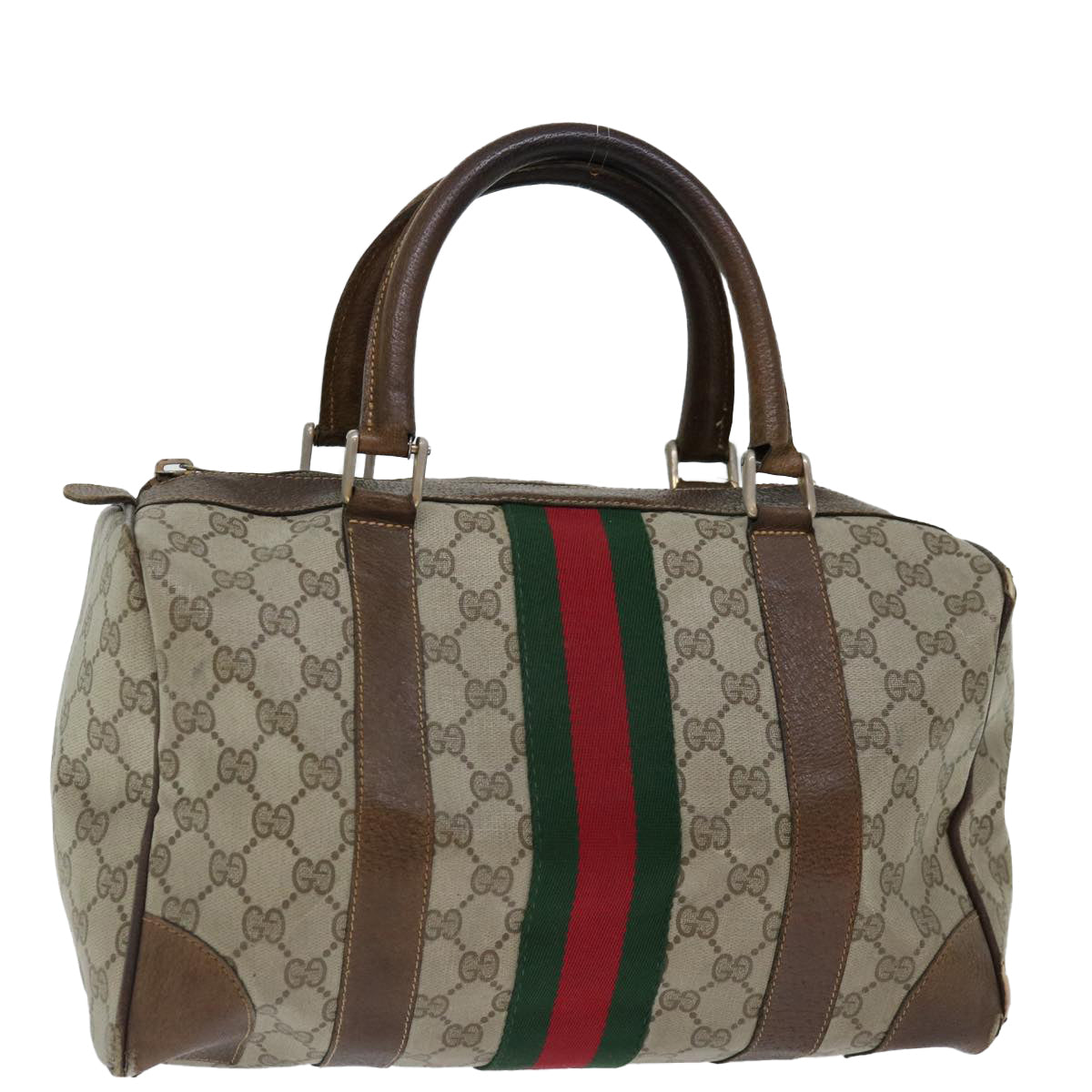 Luxury Gucci Trending 2025 GG Supreme Web Sherry Line Hand Bag PVC Beige Red Green  70825