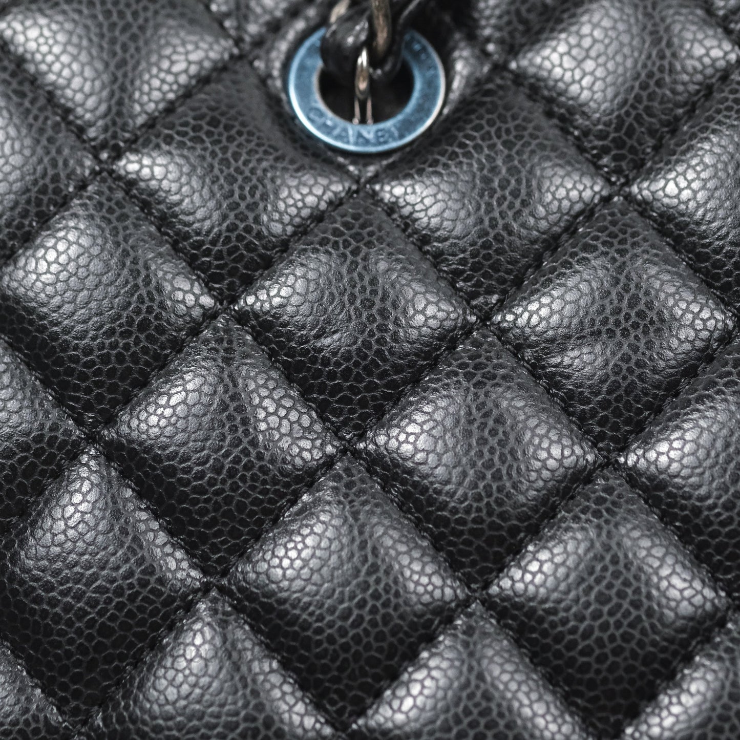 Chanel Quilted Small City Shopping Bag Black Caviar Ruthenium Hardware