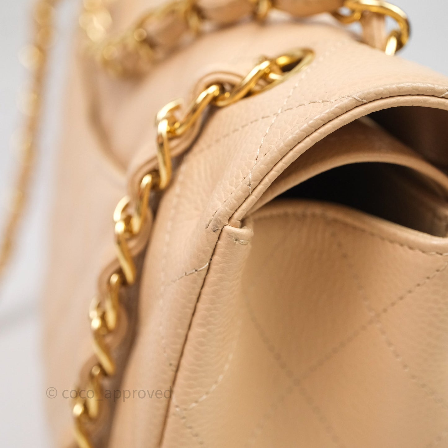 Chanel Jumbo Double Flap Beige Caviar Gold Hardware⁣⁣