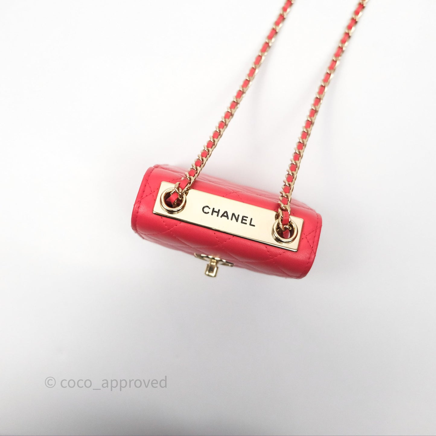 Chanel Mini Quilted Trendy CC Clutch With Chain Red Lambskin Gold Hardware