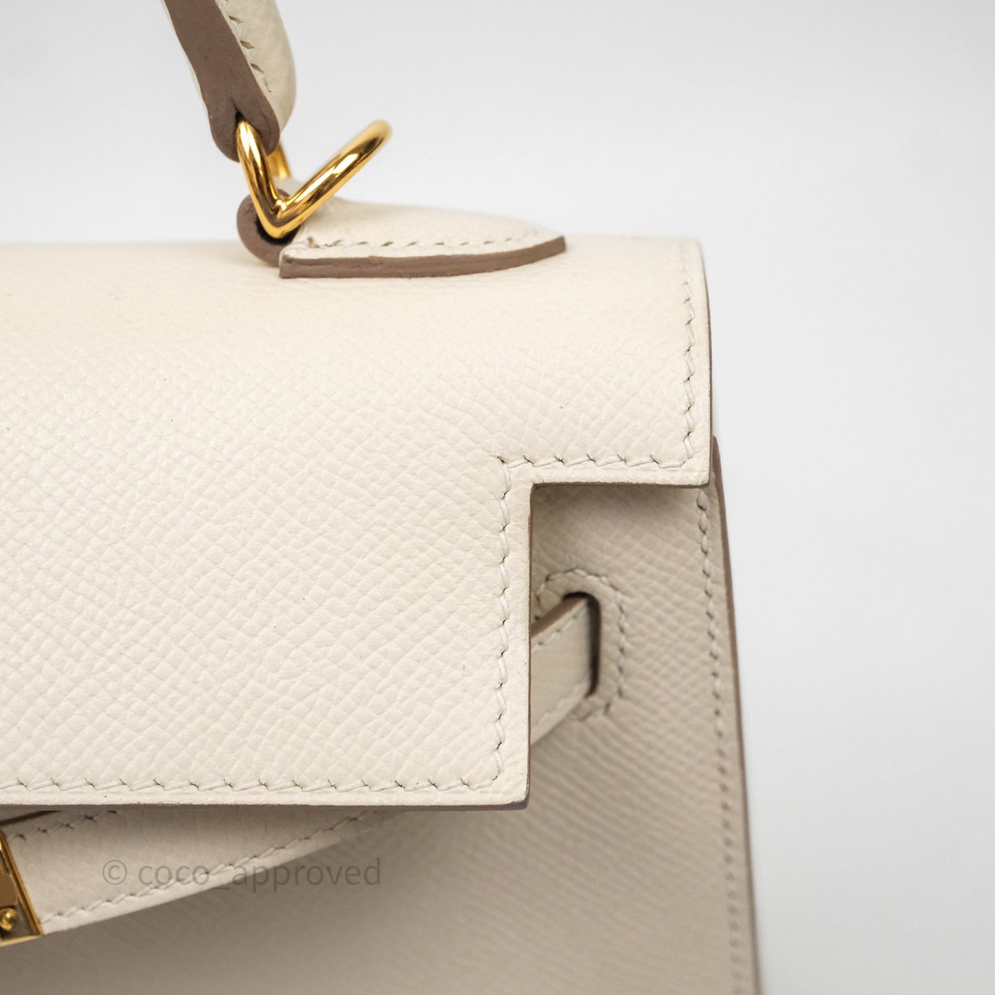 Hermes Kelly 25 Craie Epsom Gold Hardware