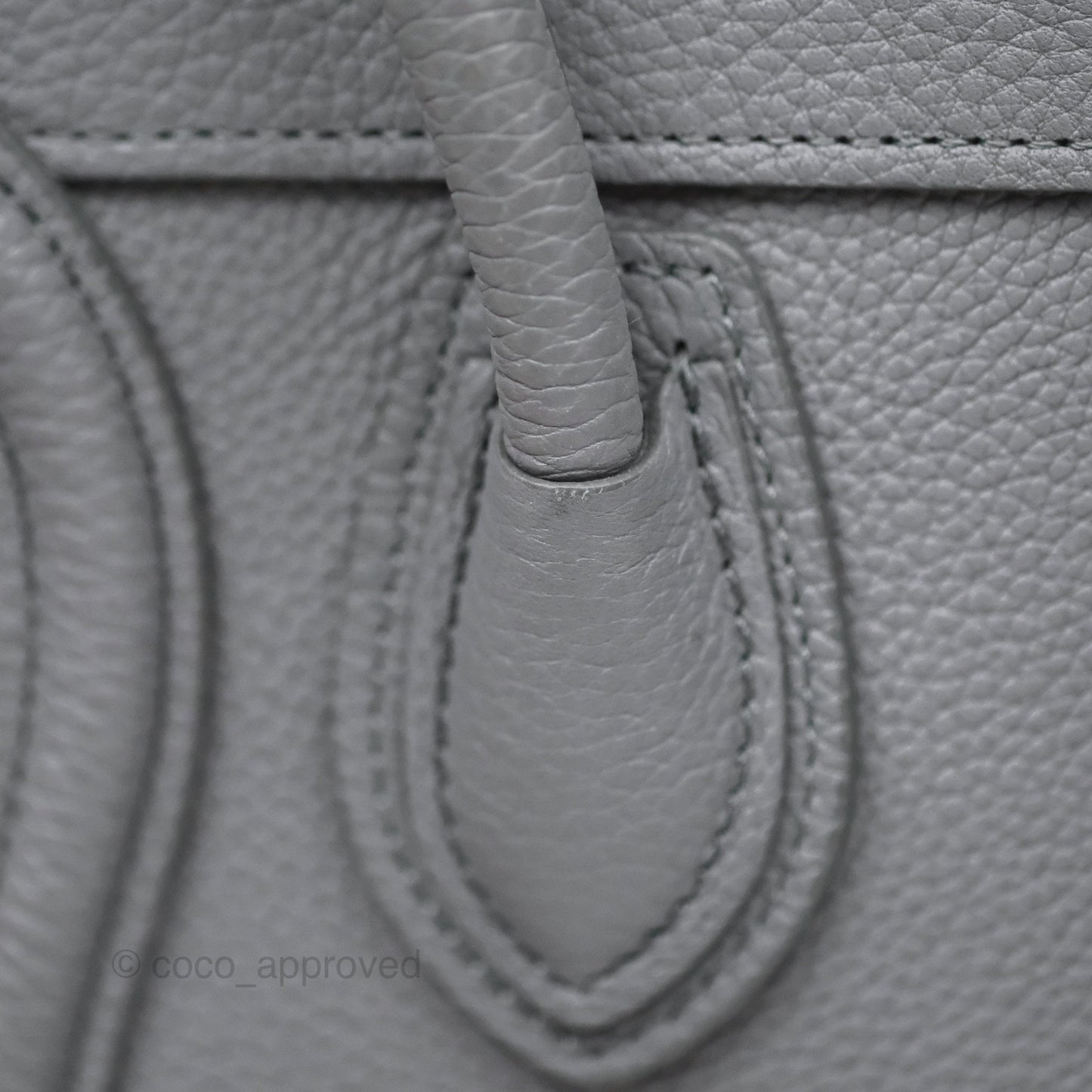 Celine Nano Luggage Bag Grey Drummed Calfskin