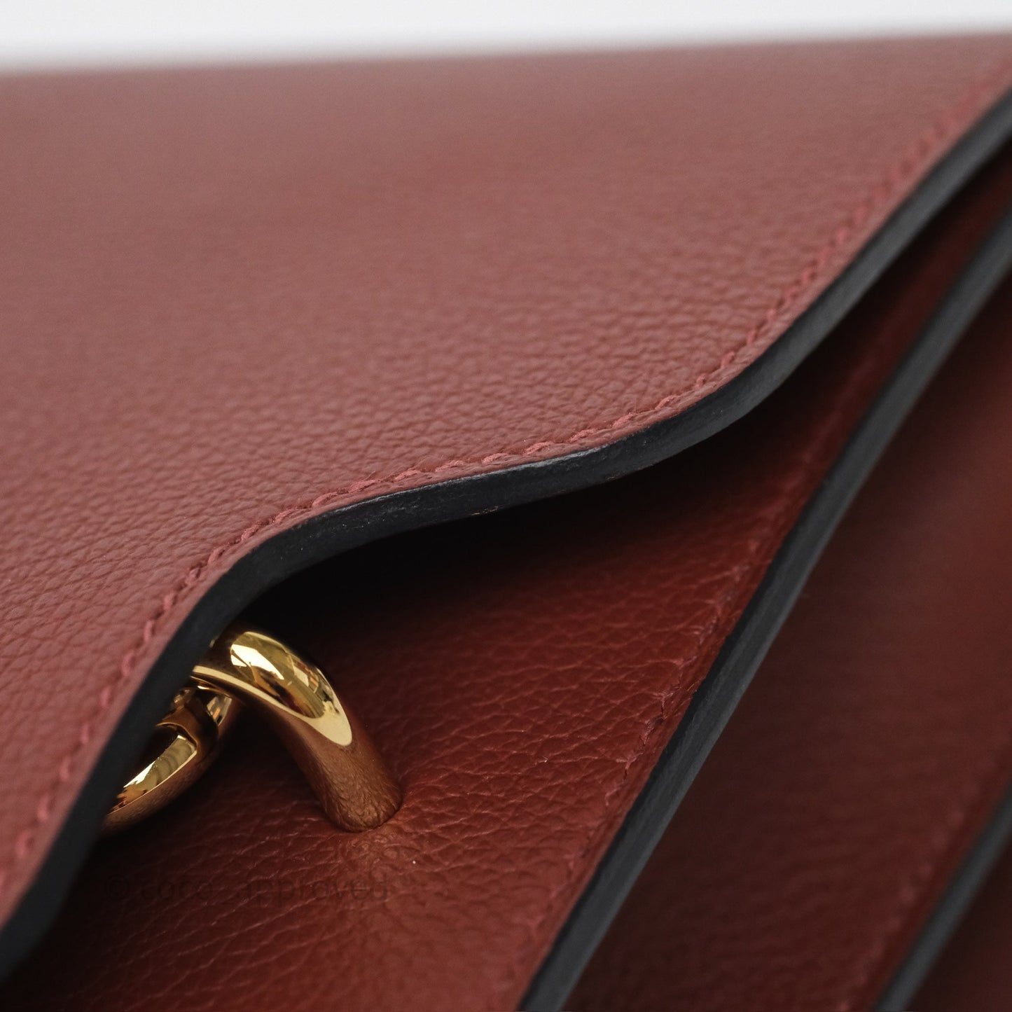 Hermès Mini Roulis Rouge H 55 Evercolor Gold Hardware