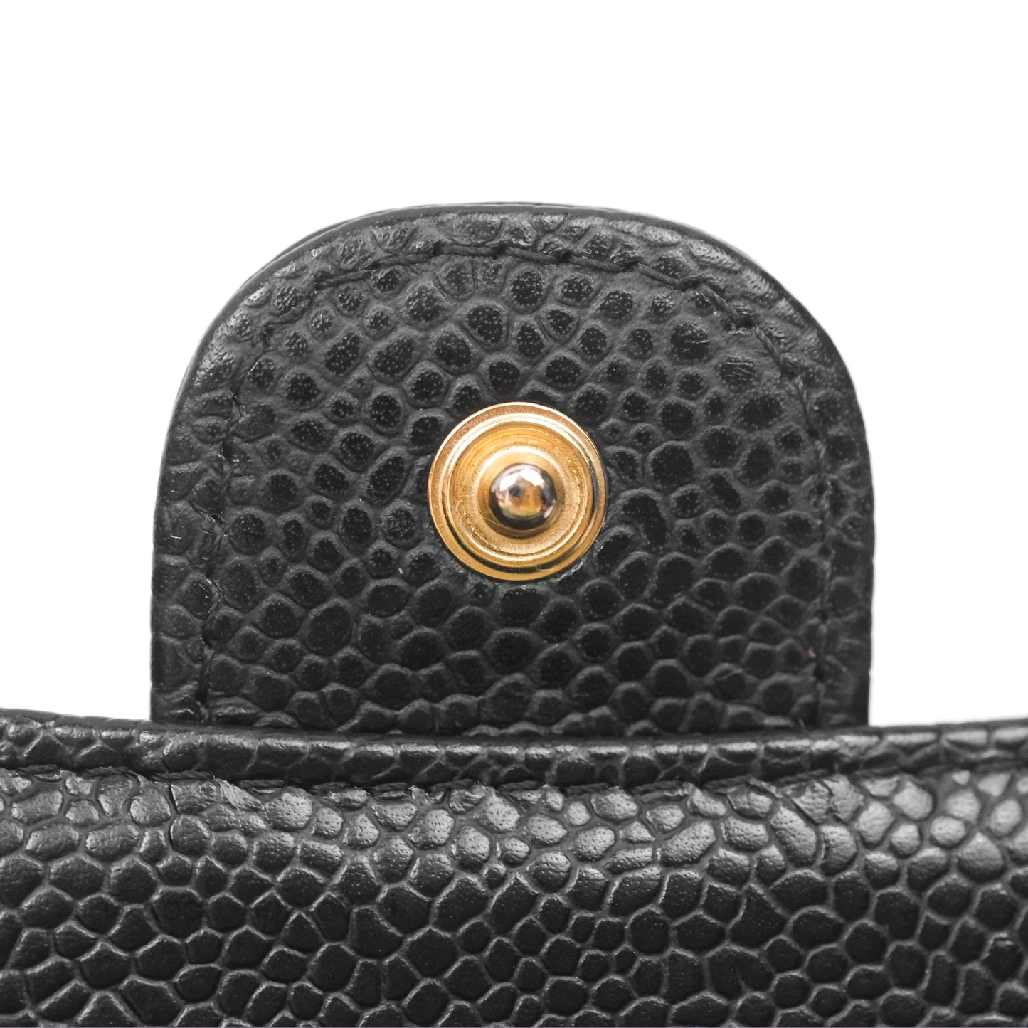 Chanel Quilted Flap Card Holder Black Caviar Gold Hardware