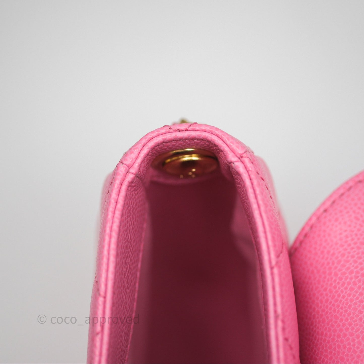 Chanel Quilted Mini Messenger Bag Pink Caviar Gold Hardware 23P