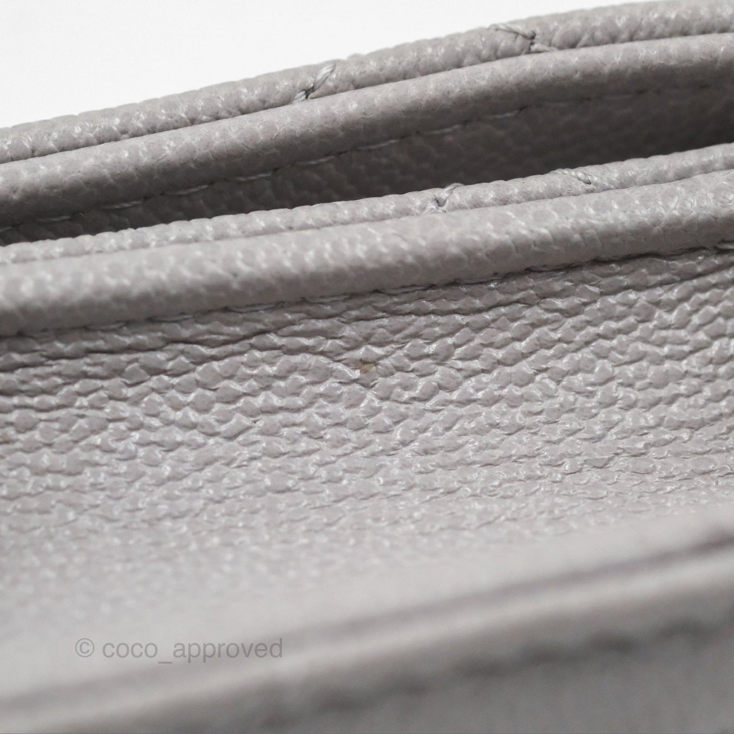 Chanel Quilted Phone Holder Grey Caviar Gold Hardware