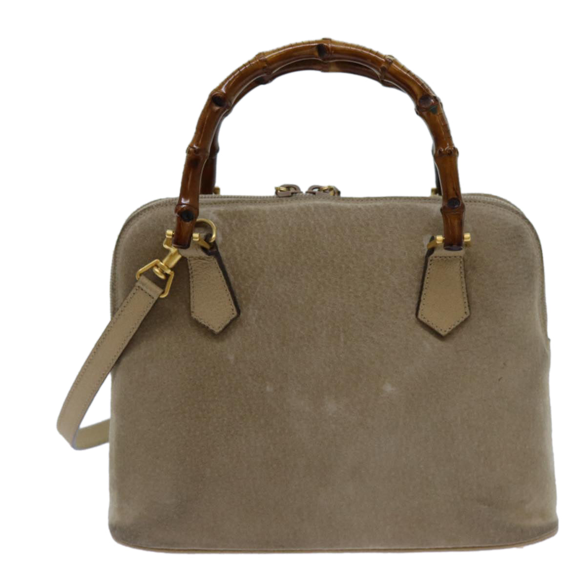 Luxury Gucci Trending 2025 Bamboo Hand Bag Suede 2way Beige  70950