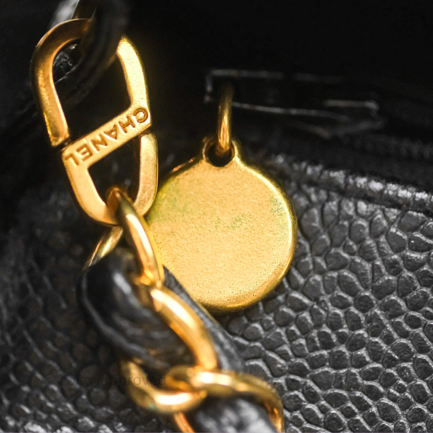 Chanel Small Vintage Quilted Classic Diana Flap Bag Black Caviar 24K Gold Hardware