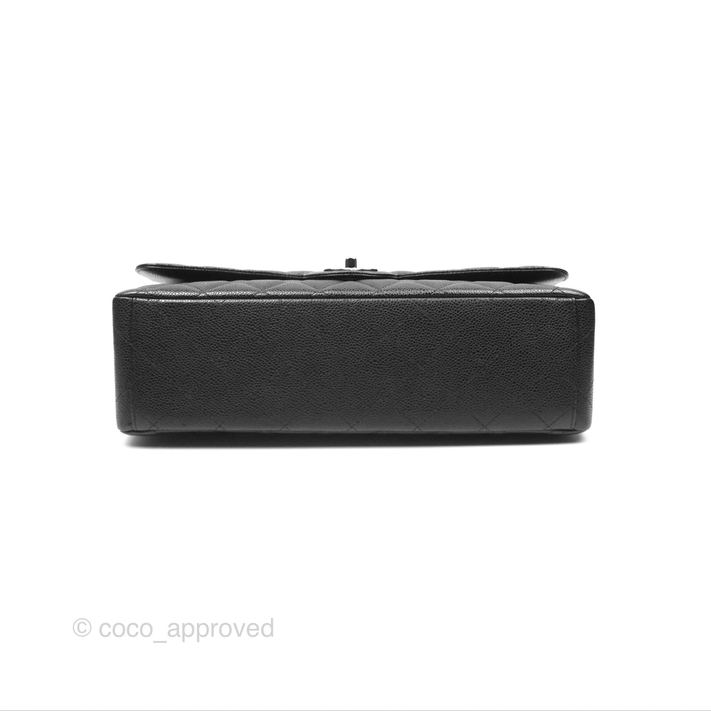 Chanel Quilted Maxi Double Flap Black Caviar Silver Hardware