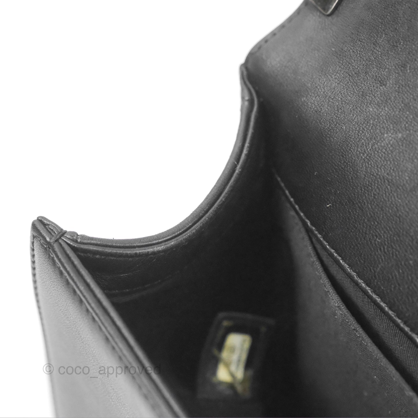 Chanel Quilted Medium Boy Black Calfskin Ruthenium Hardware