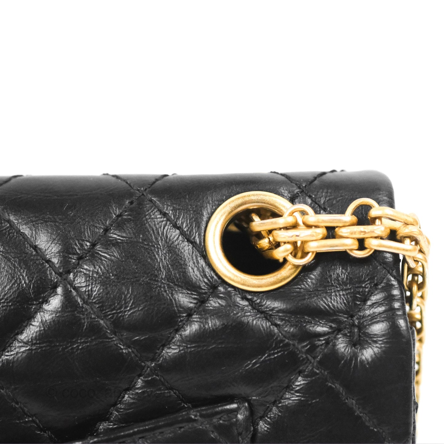 Chanel Mini Reissue 224 Black Aged Calfskin Aged Gold Hardware