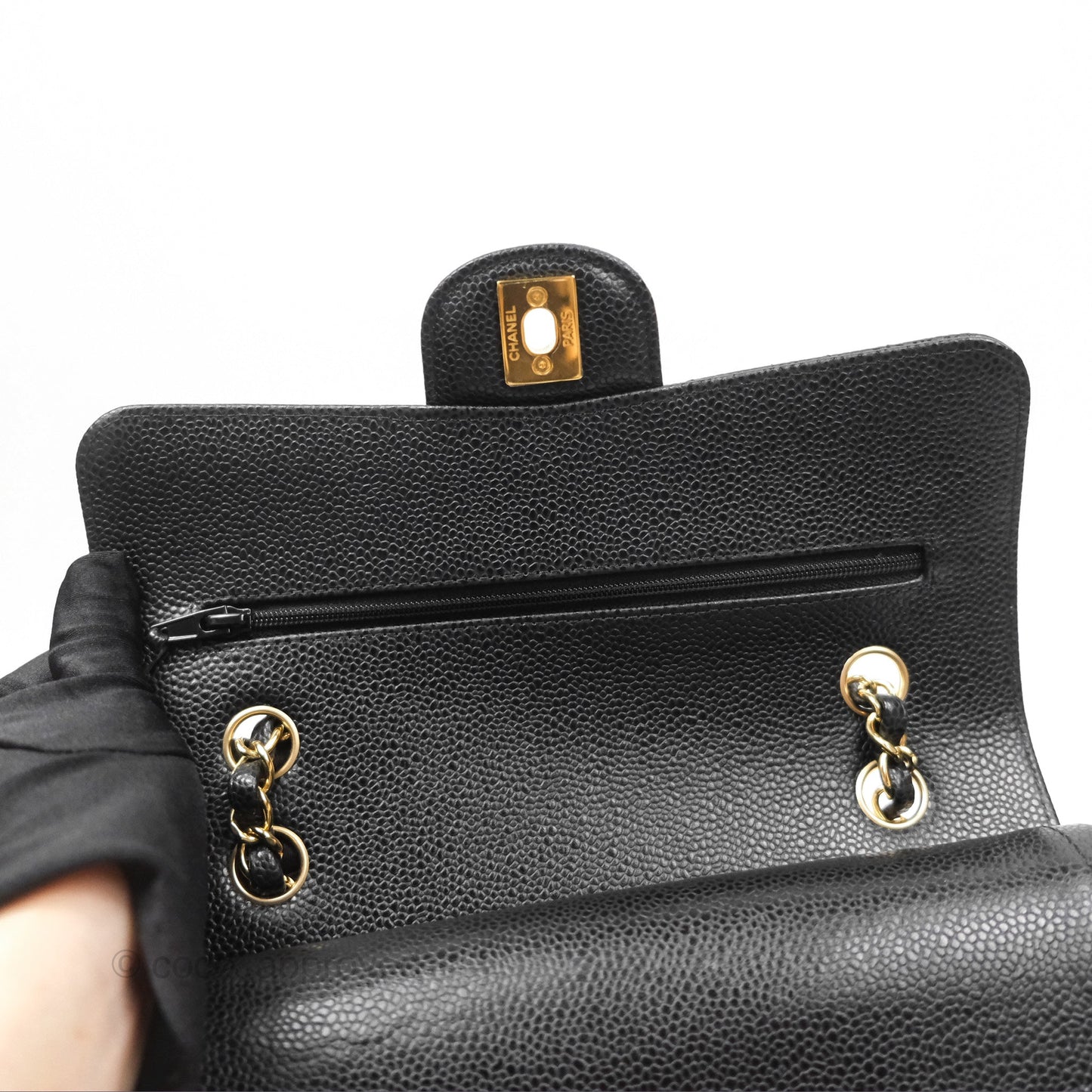 Chanel Small Classic Quilted Flap Black Caviar Gold Hardware