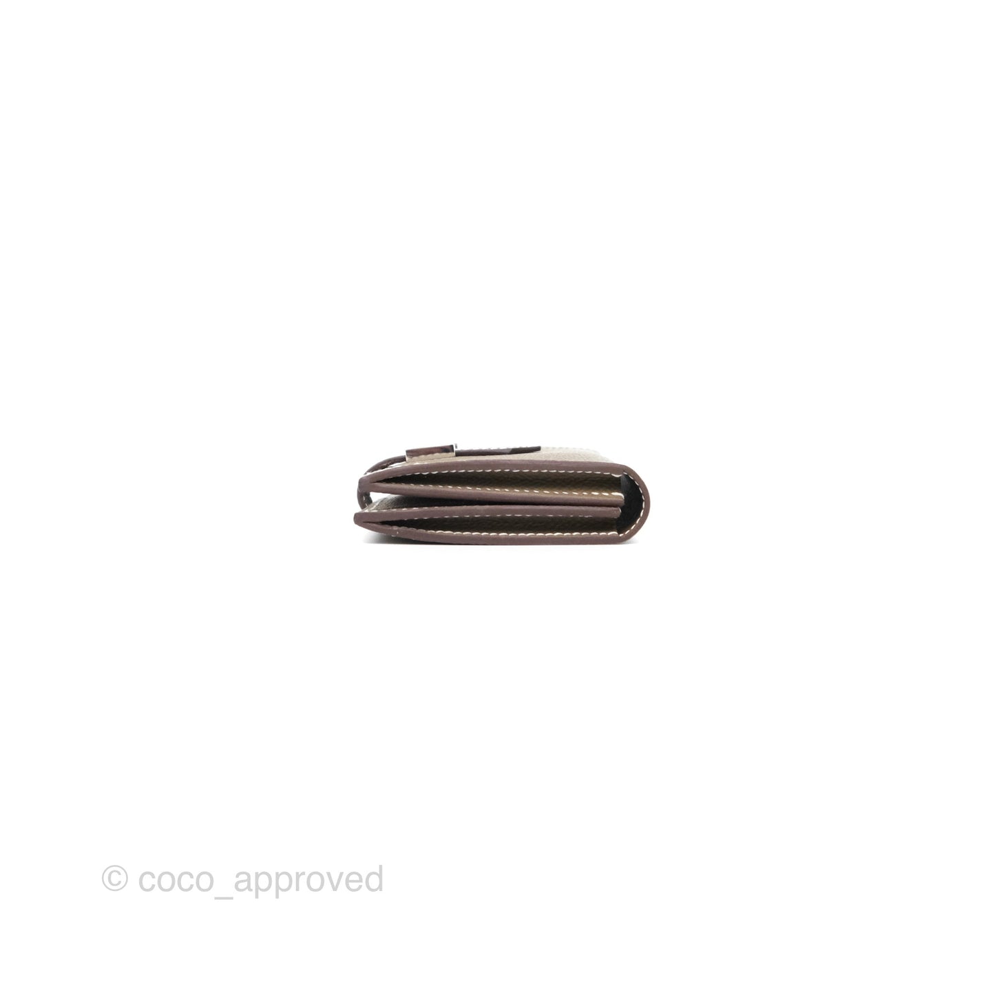 Hermes Bearn Card Holder Etoupe Epsom Palladium Hardware