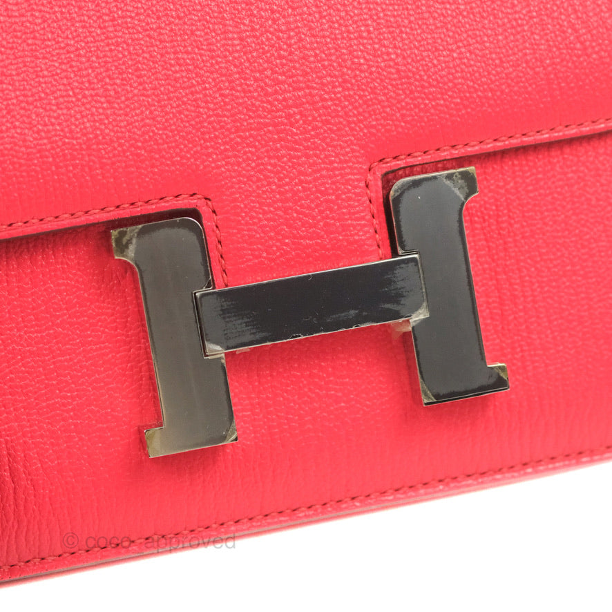 Hermès Constance Mini 18cm Rose Texas Chevre Mysore Palladium Hardware