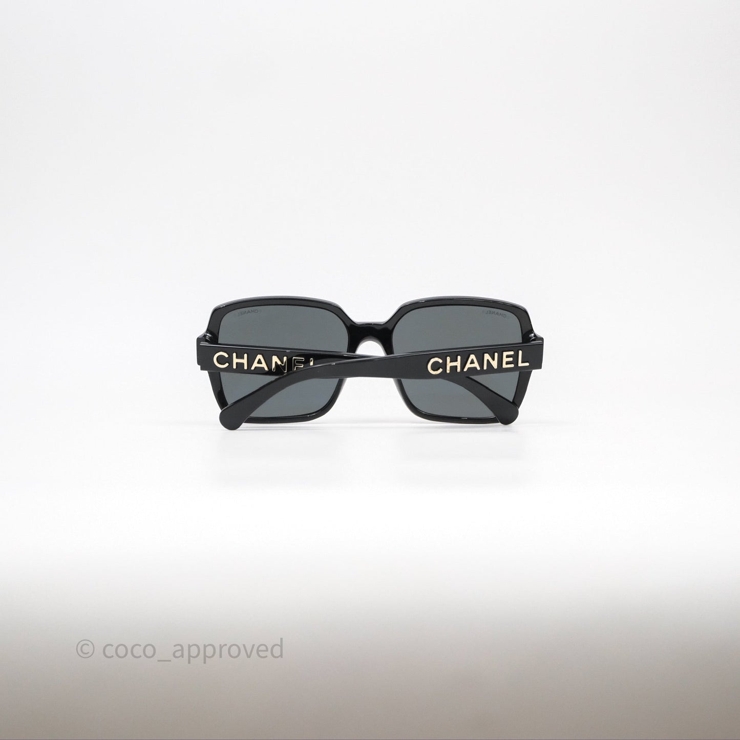 Chanel Square Sunglasses Black Acetate