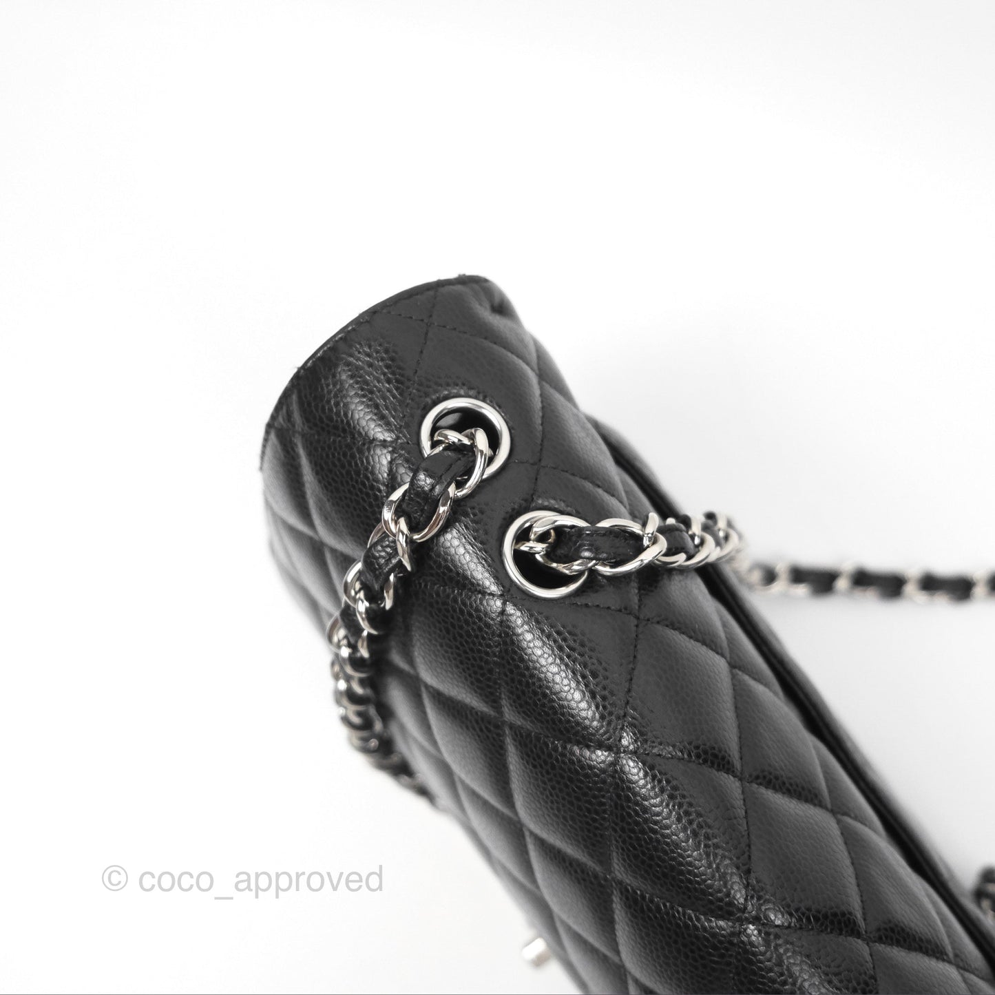 Chanel Jumbo Single Flap Black Caviar Silver Hardware⁣⁣