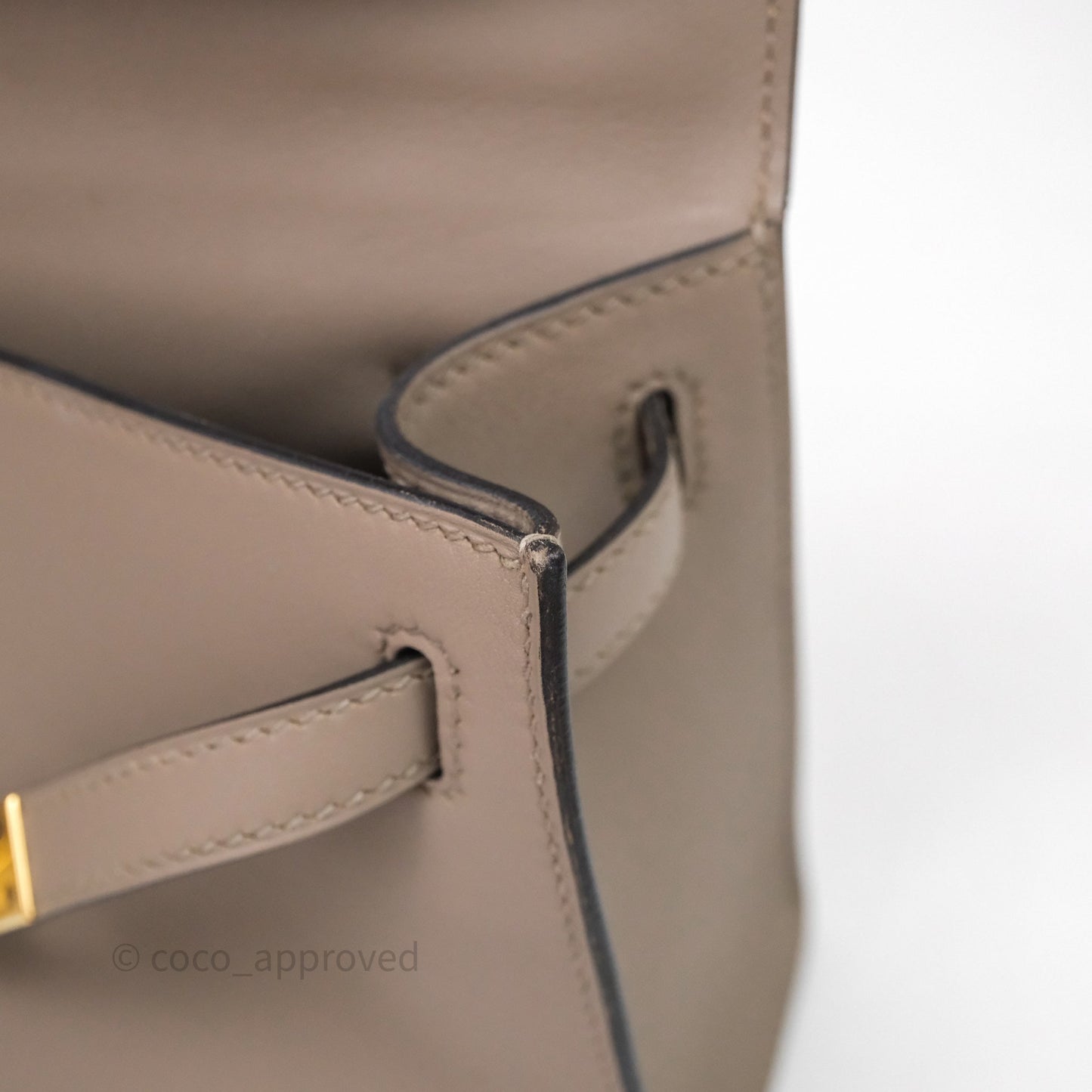 Hermès Kelly Pochette Gris Asphalte M8 Swift Gold Hardware
