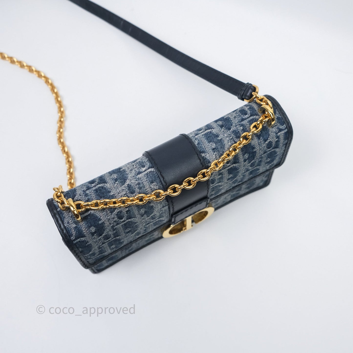 Christian Dior Montaigne East-West Bag Denim With Chain