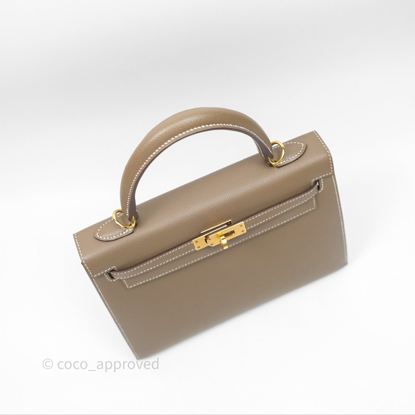 Hermès Kelly 25 Sellier Etoupe Epsom Gold Hardware