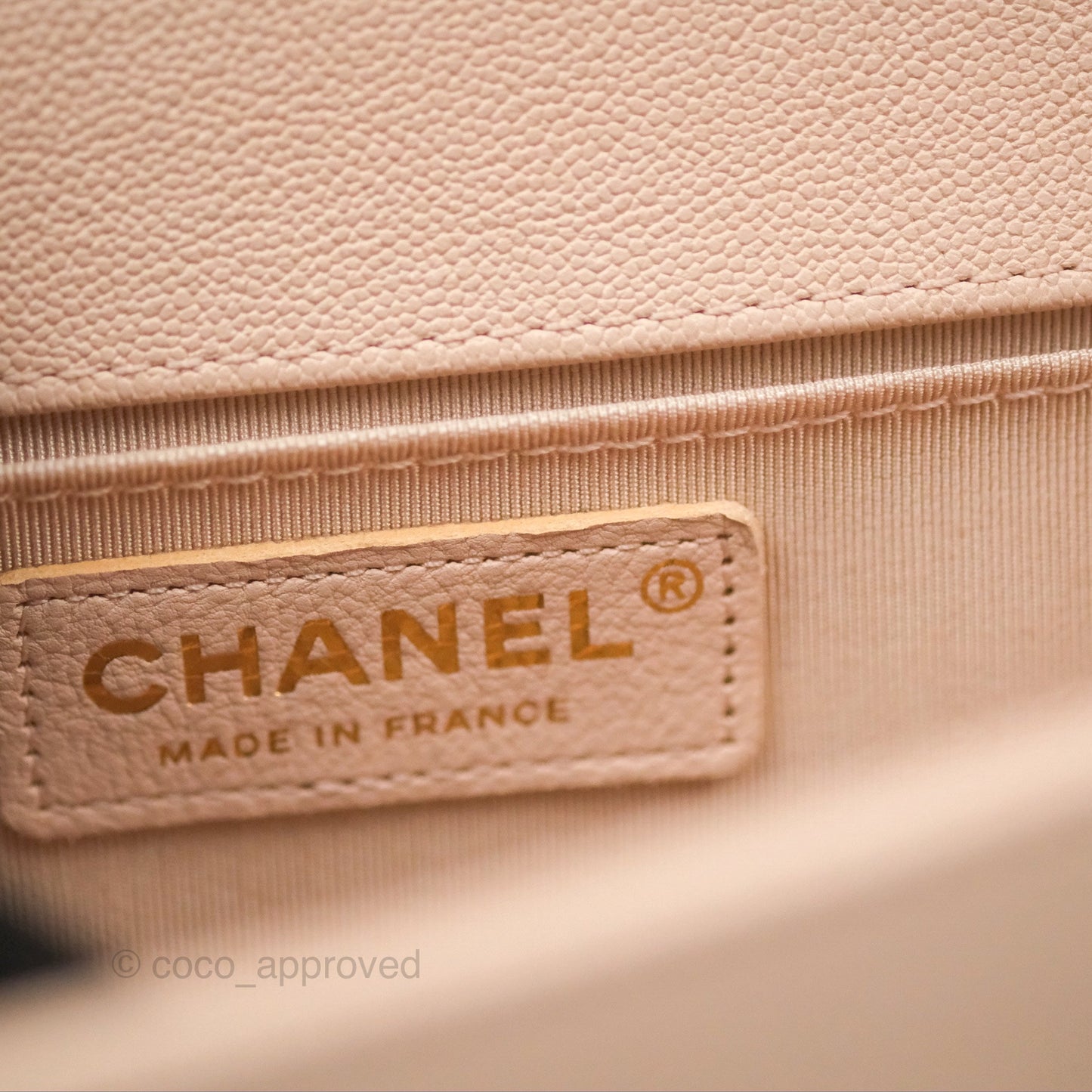 Chanel Chevron Medium Boy Light Pink Caviar Gold Hardware