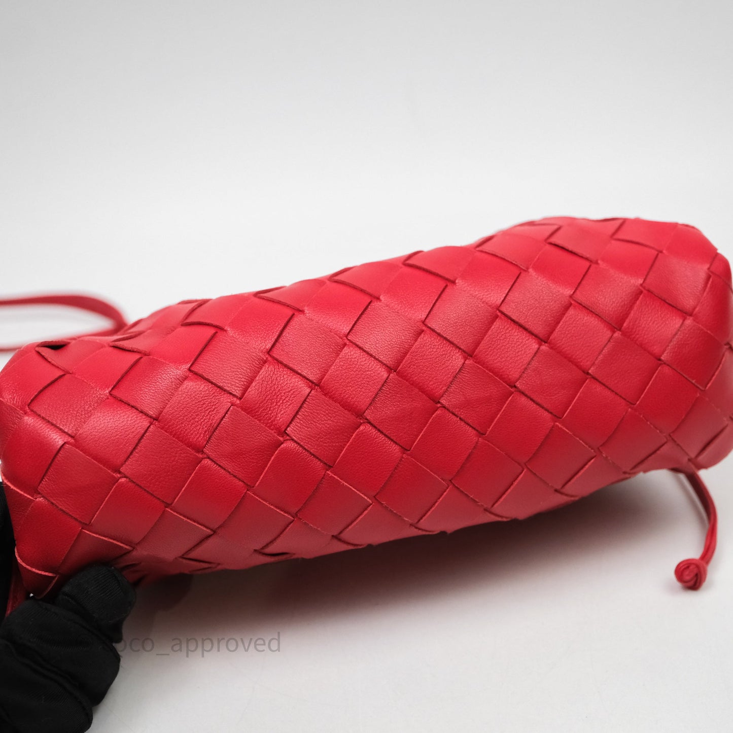 Bottega Veneta Mini Pouch Red Intrecciato Lambskin