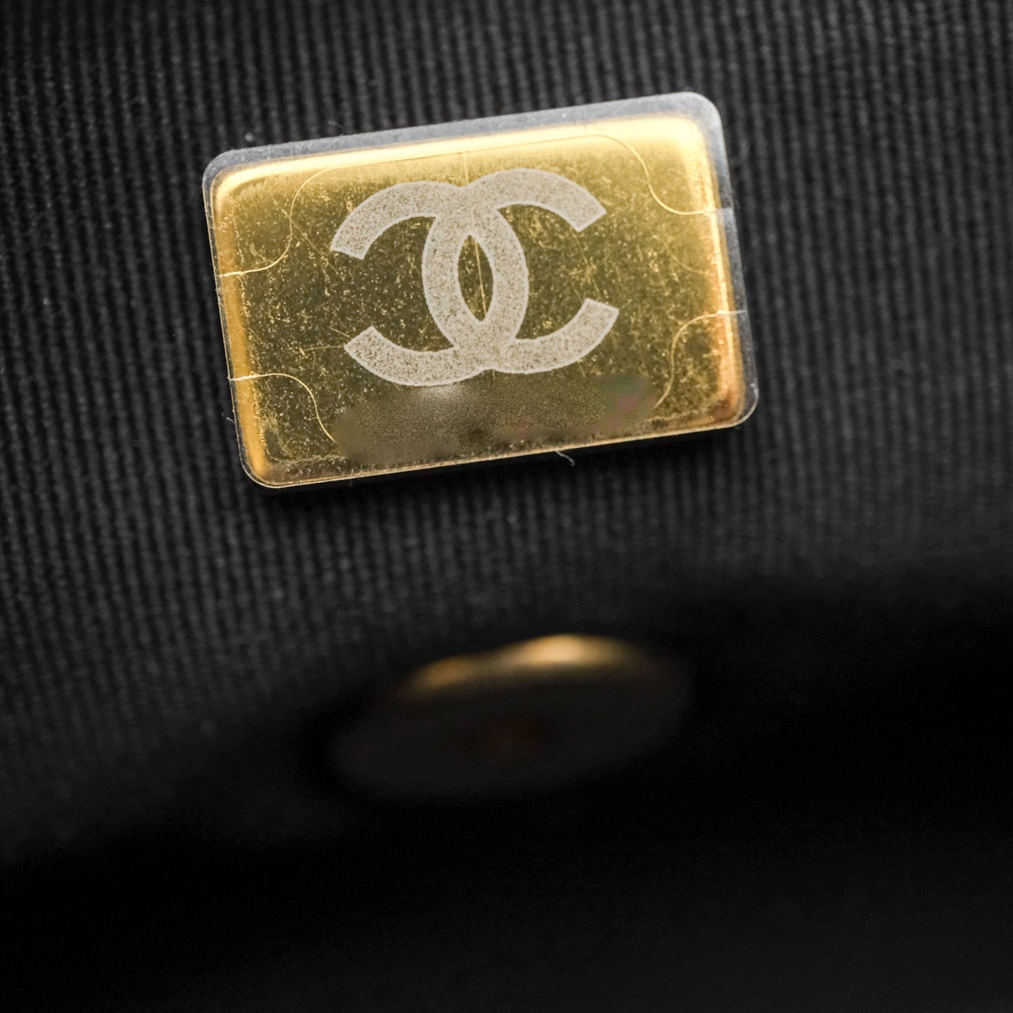 Chanel Mini Flag Bag Black & Grey Tweed Aged Gold Hardware