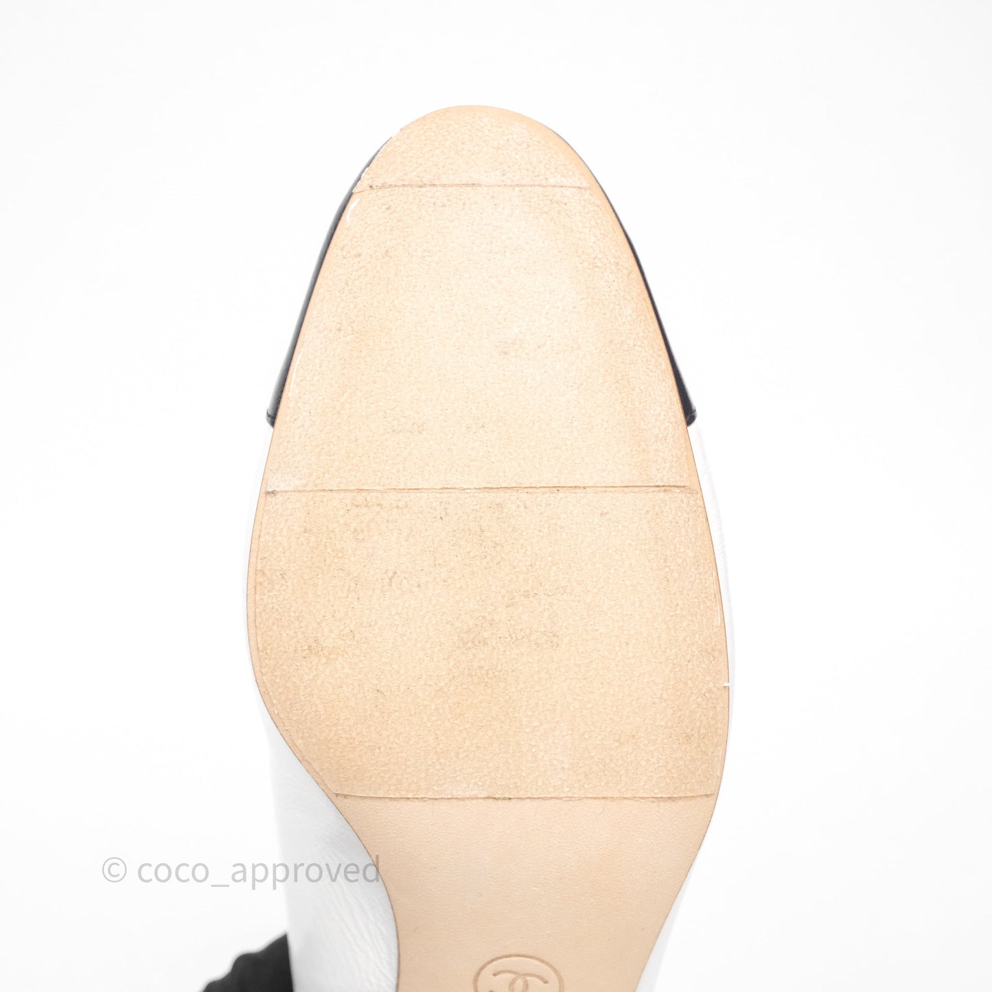 Chanel CC Logo Slingbacks Calfskin White/ Black 24P Size 36.5