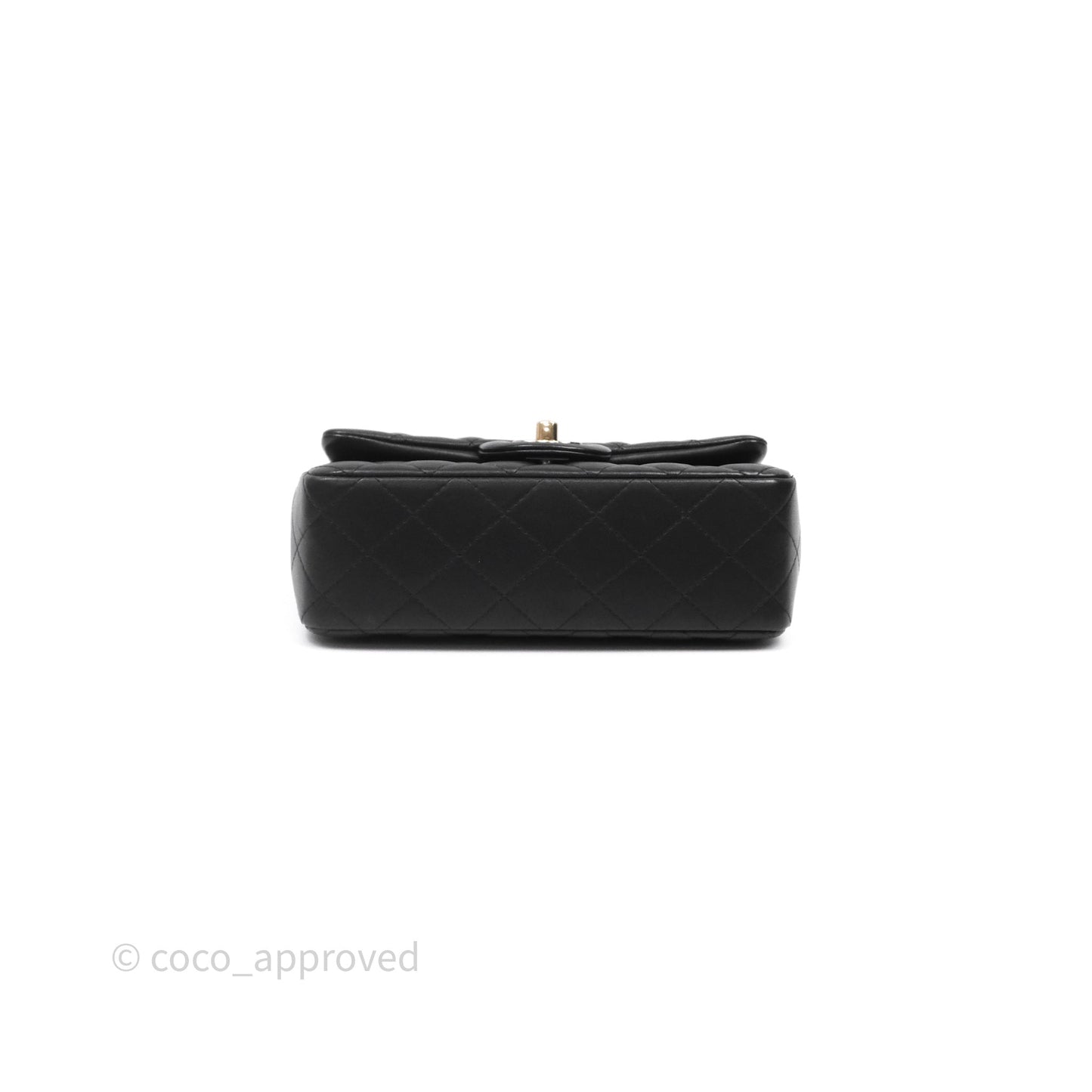 Chanel Mini Rectangular Flap Quilted Black Lambskin Gold Hardware