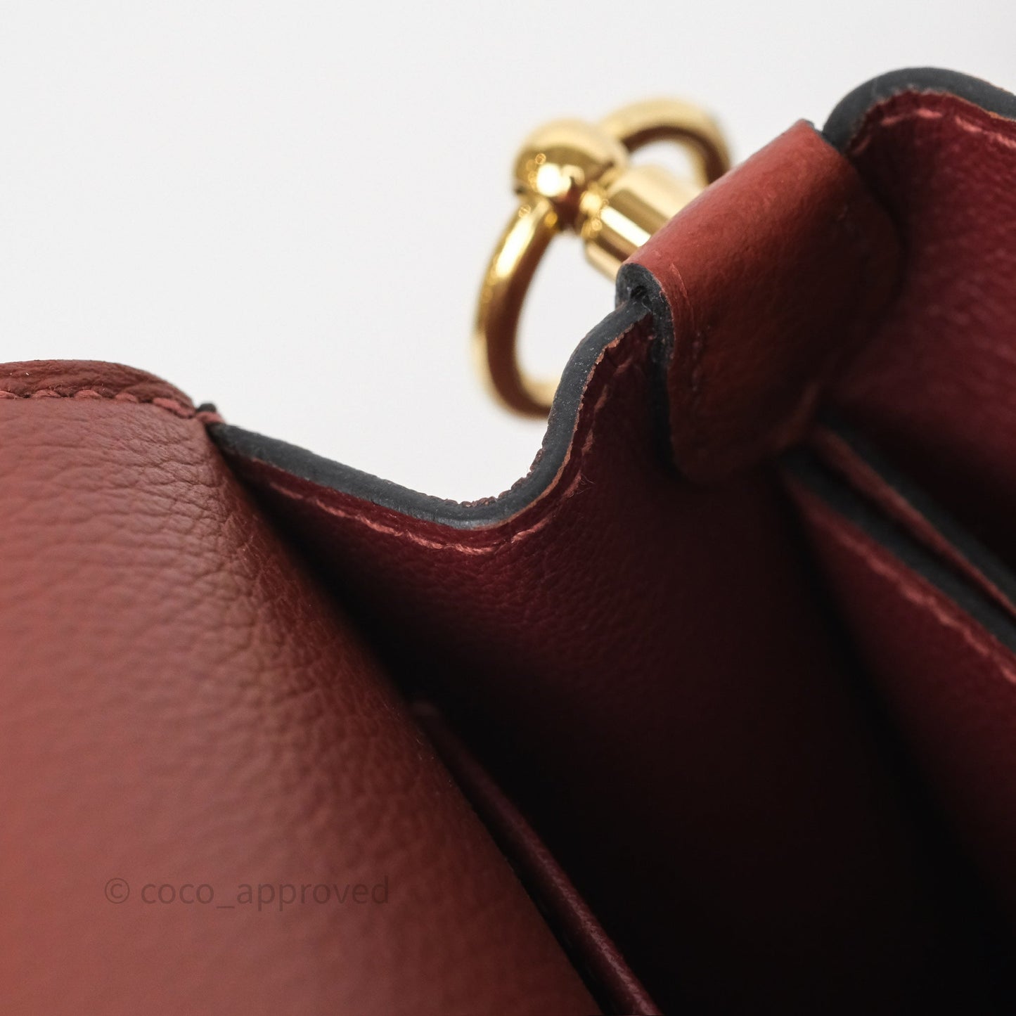 Hermès Mini Roulis Rouge H 55 Evercolor Gold Hardware