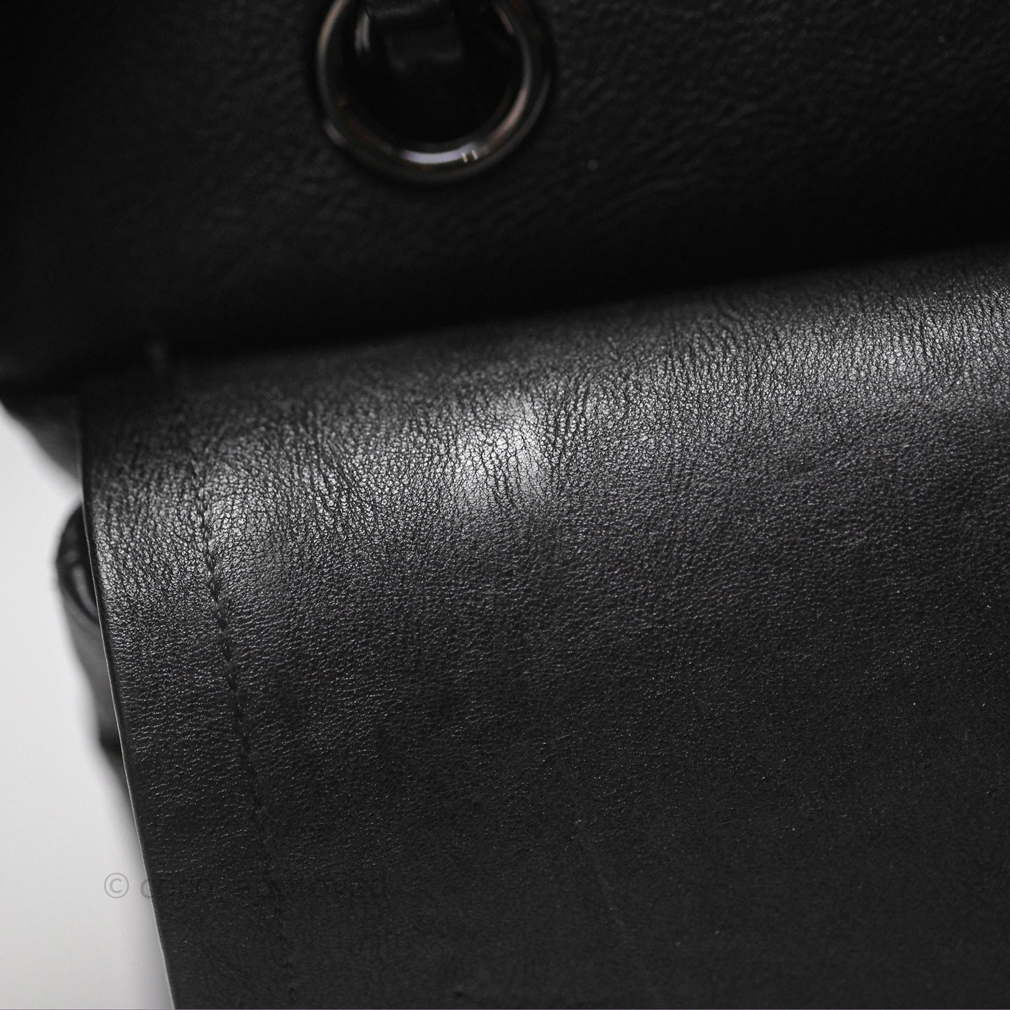 Chanel Classic Quilted M/L Medium Double Flap So Black Calfskin
