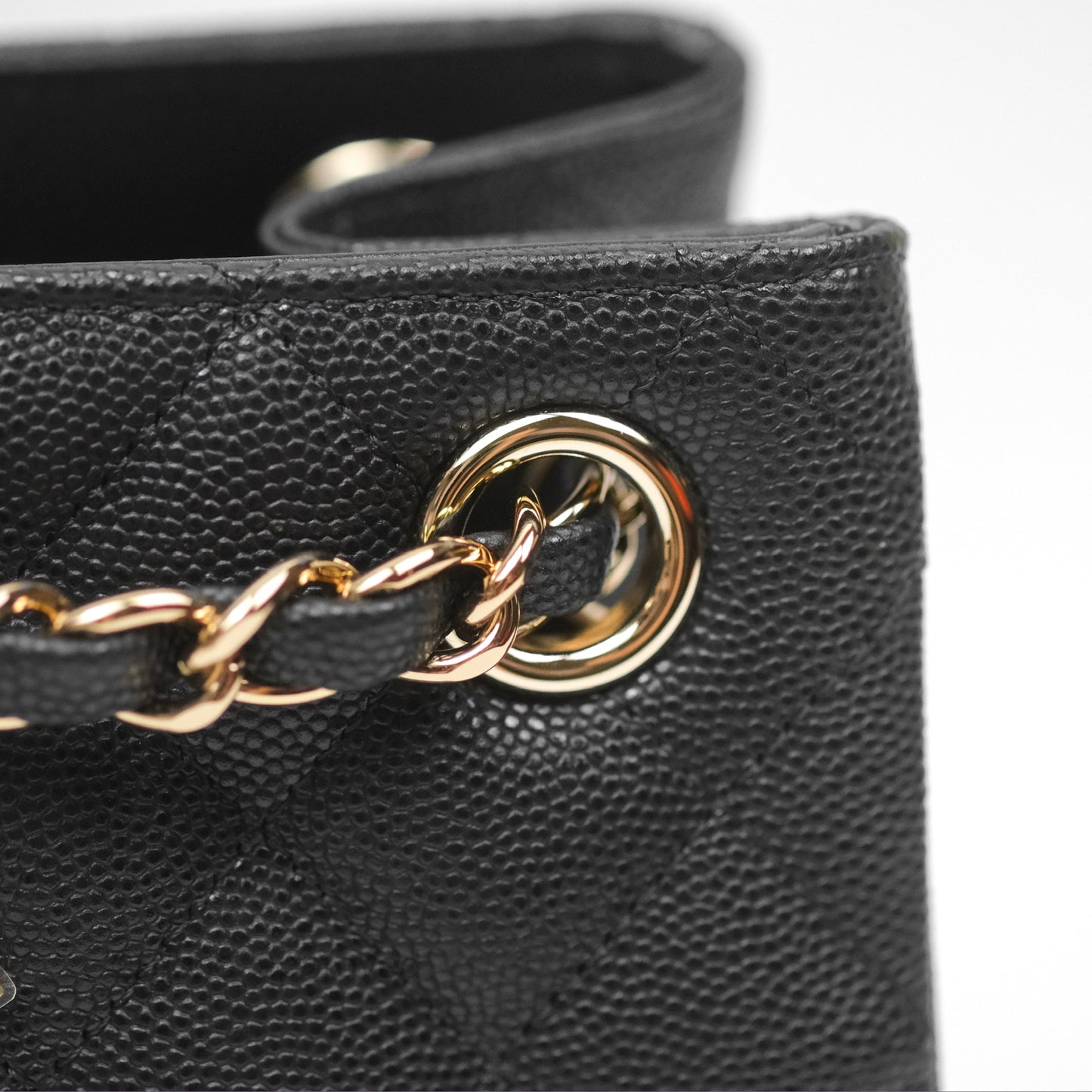 Chanel Mini Bucket Tote Black Caviar Gold Hardware 22S