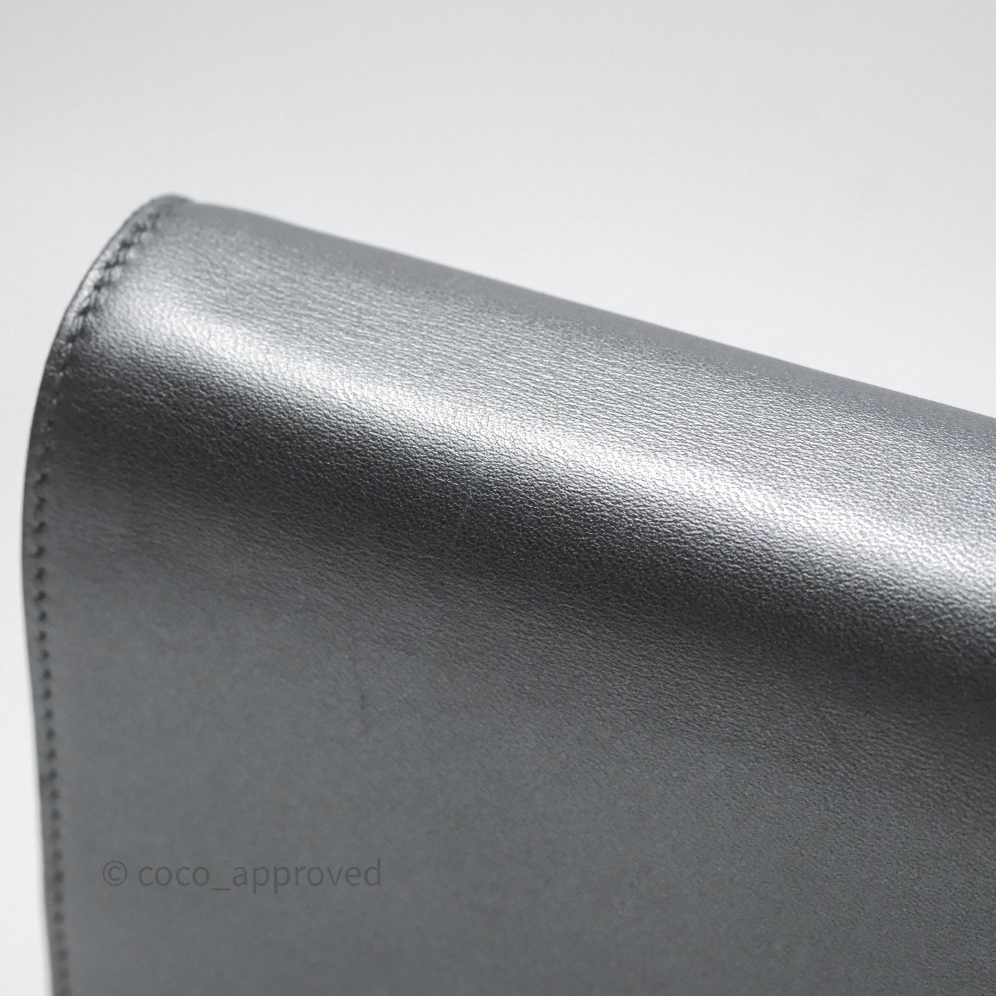 Chanel Clutch with Chain Metallic Dark Grey Silver Hardware