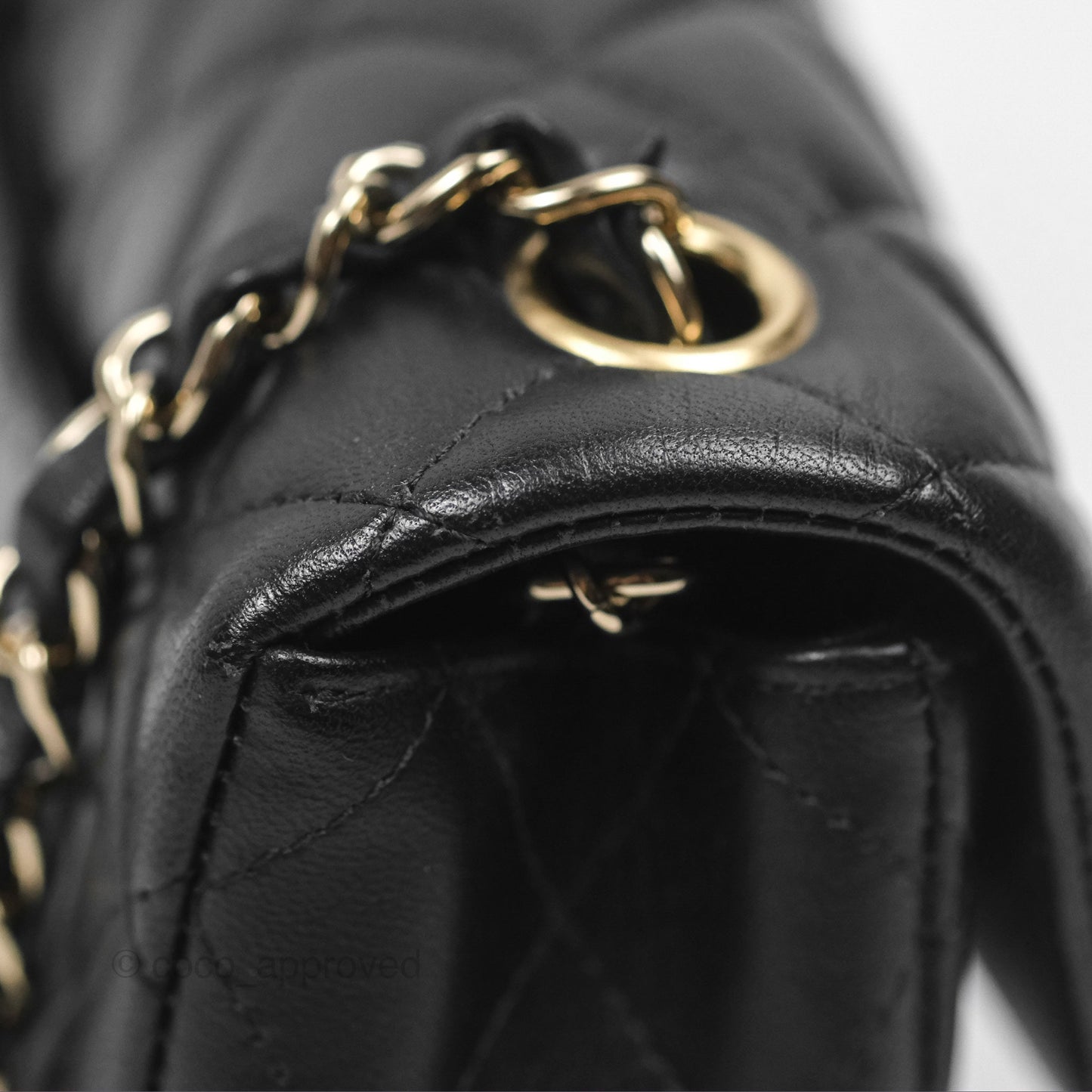 Chanel Quilted Mini Rectangular Flap Black Lambskin Gold Hardware