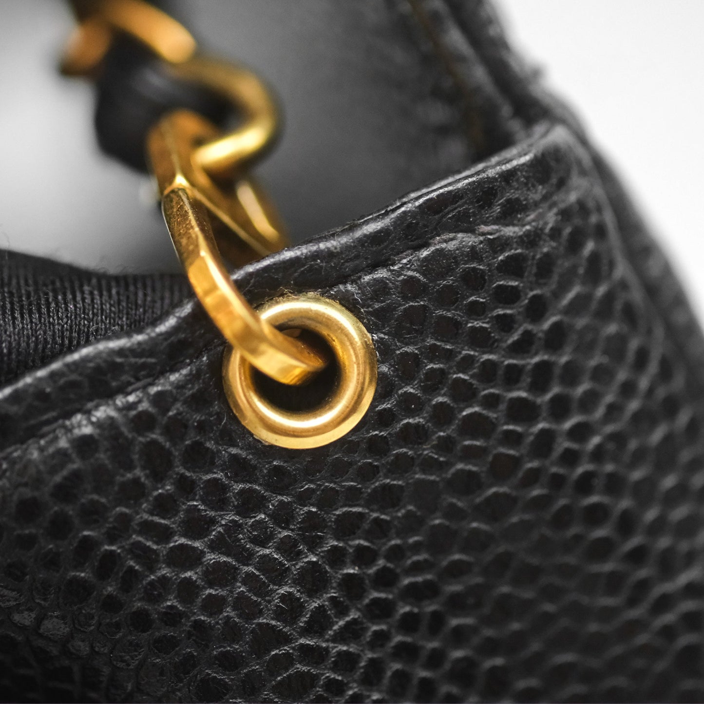 Chanel Small Vintage Quilted Classic Diana Flap Bag Black Caviar 24K Gold Hardware