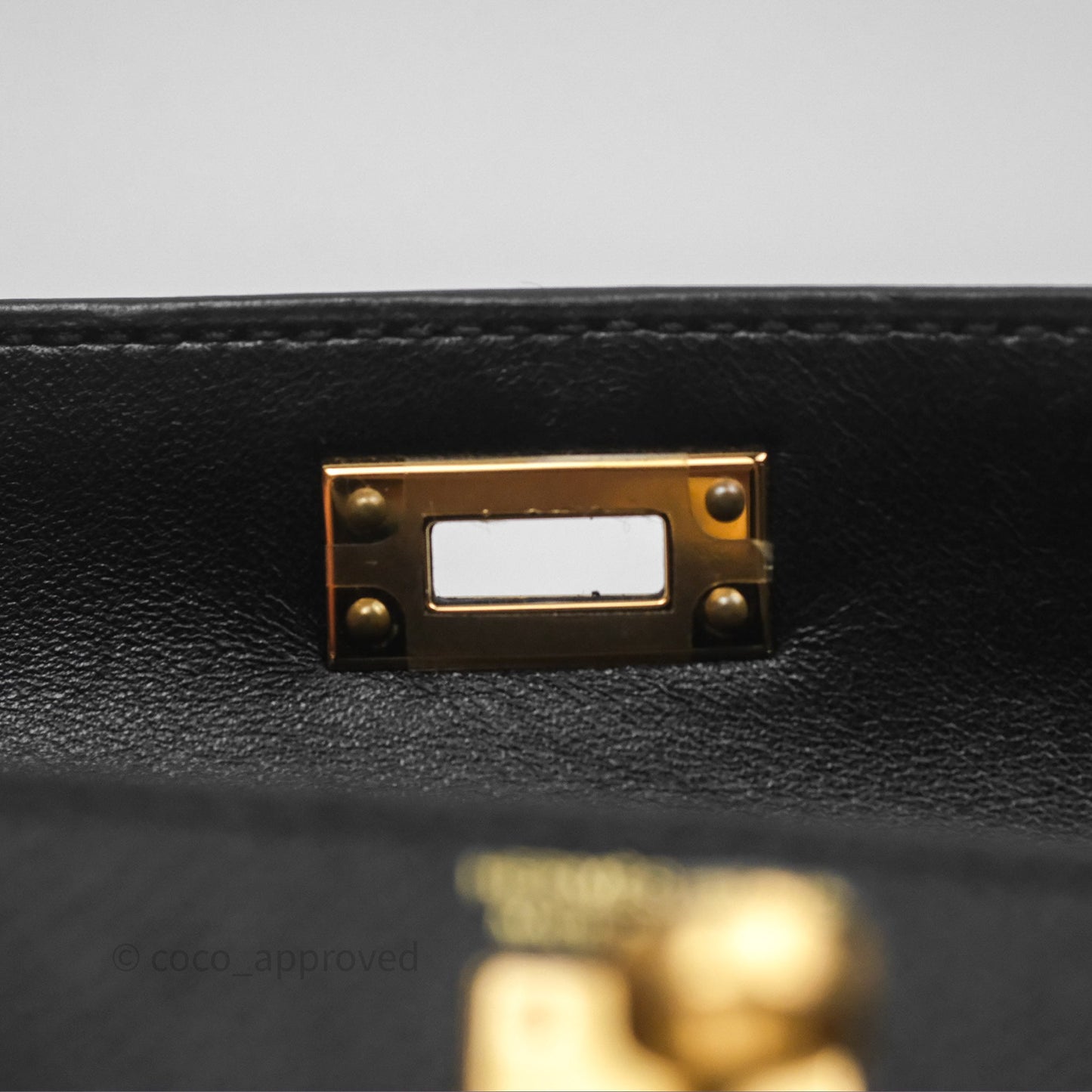 Hermès Mini Kelly II Noir 89 Epsom Gold Hardware