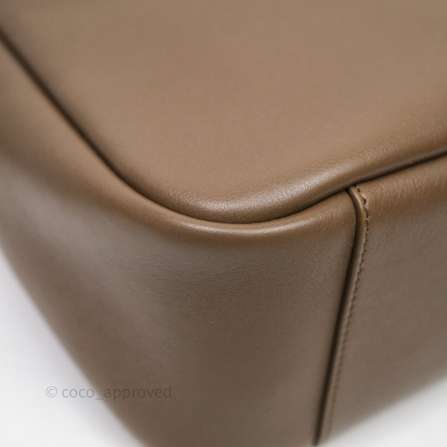 Saint Laurent LE 5 à 7 Supple Small Choco Brown Grained Leather Gold Hardware