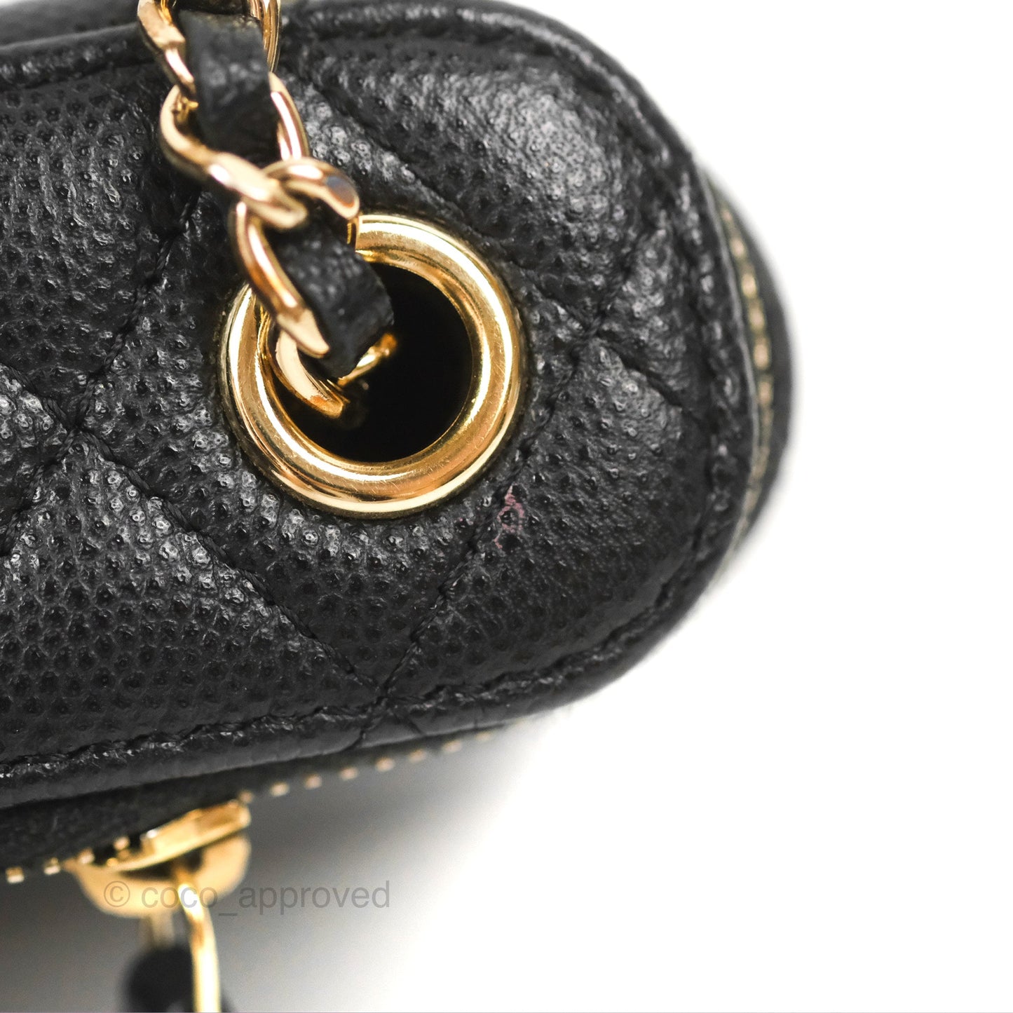 Chanel Classic Mini Vanity With Chain Black Caviar Gold Hardware