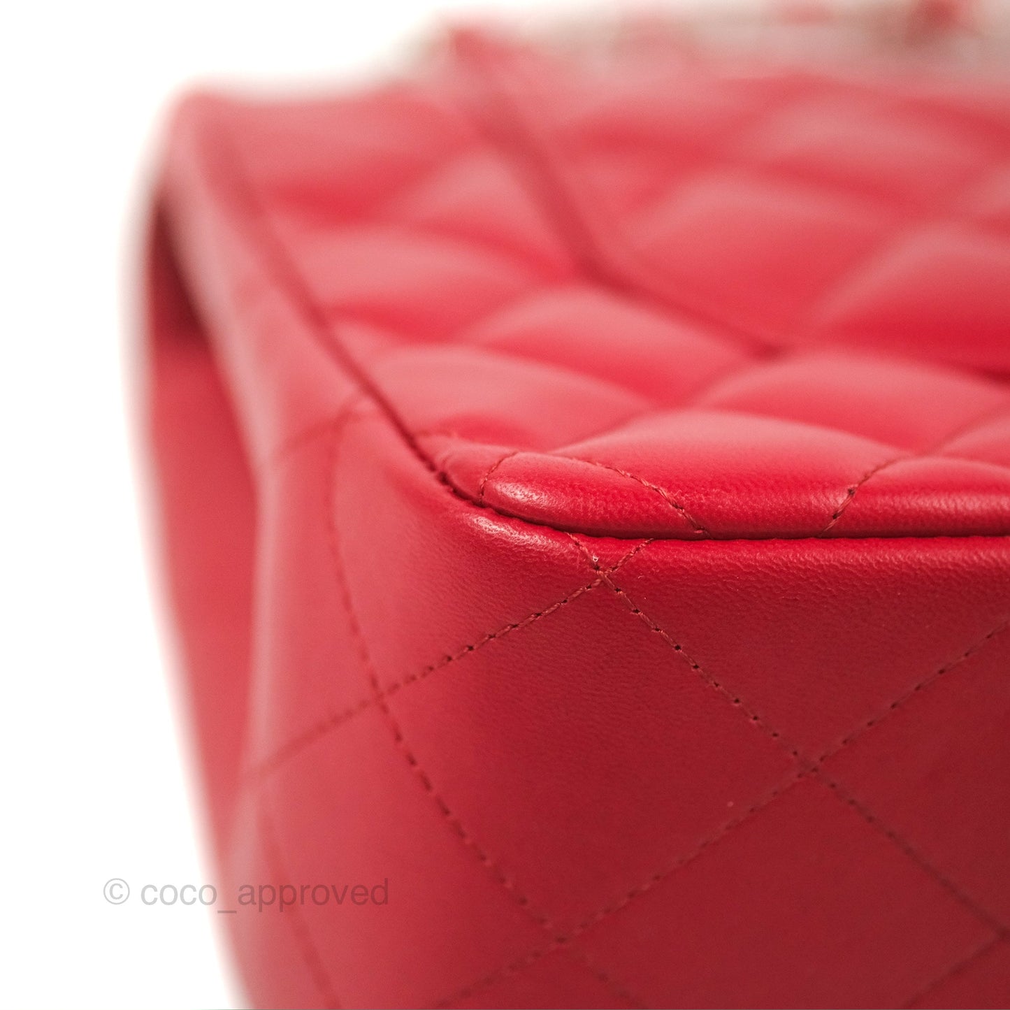 Chanel Jumbo Double Flap Red Lambskin Silver Hardware⁣⁣