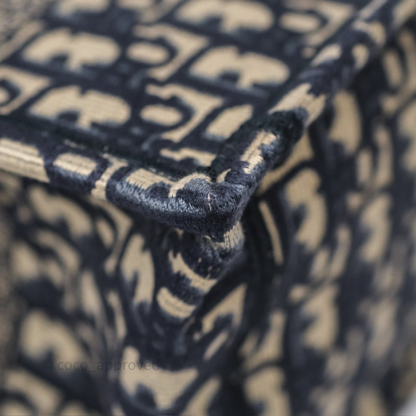 Dior New Small Book Tote Navy Dior Oblique Embroidery Canvas