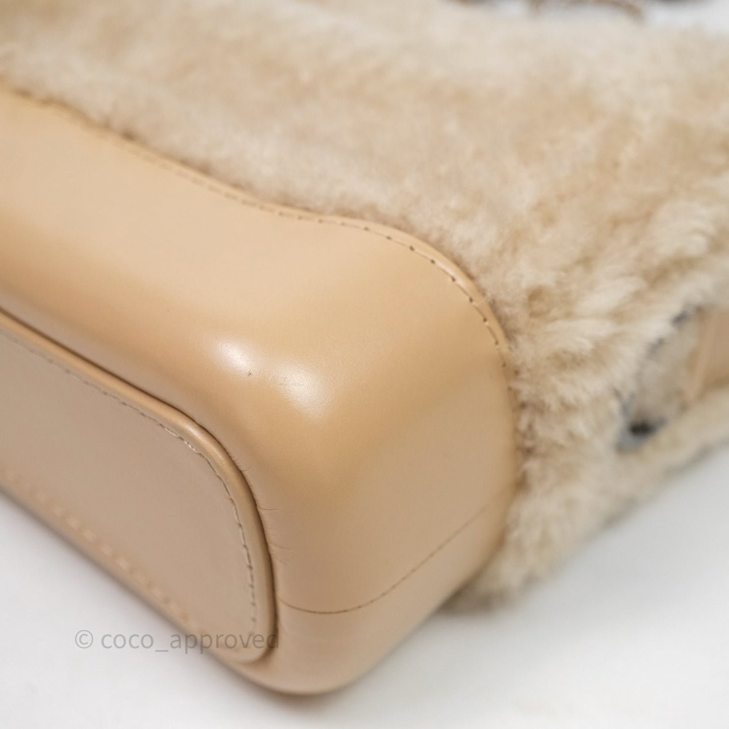 Chanel Small Gabrielle Hobo Shearling Beige Mixed Hardware