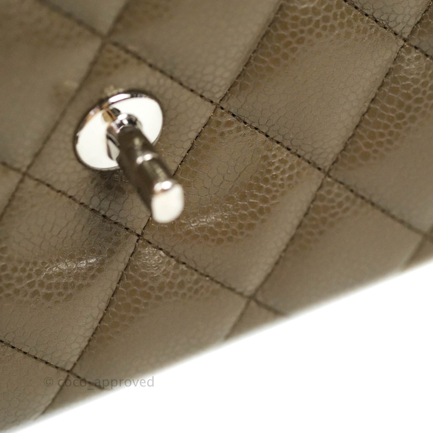 Chanel Jumbo Double Flap Taupe Caviar Silver Hardware⁣⁣