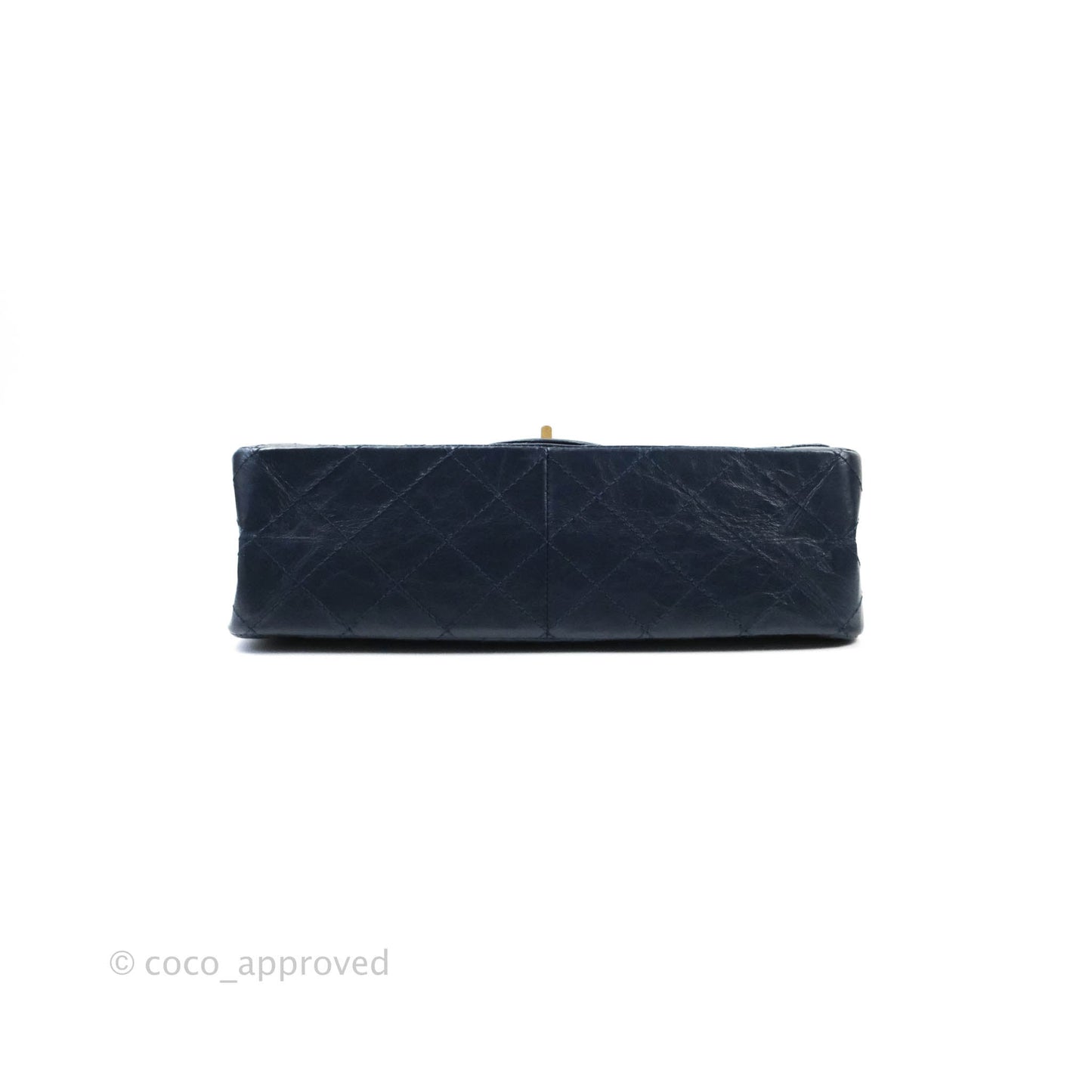 Chanel Reissue 227 Quilted Aged Calfskin Navy Aged Gold Hardware