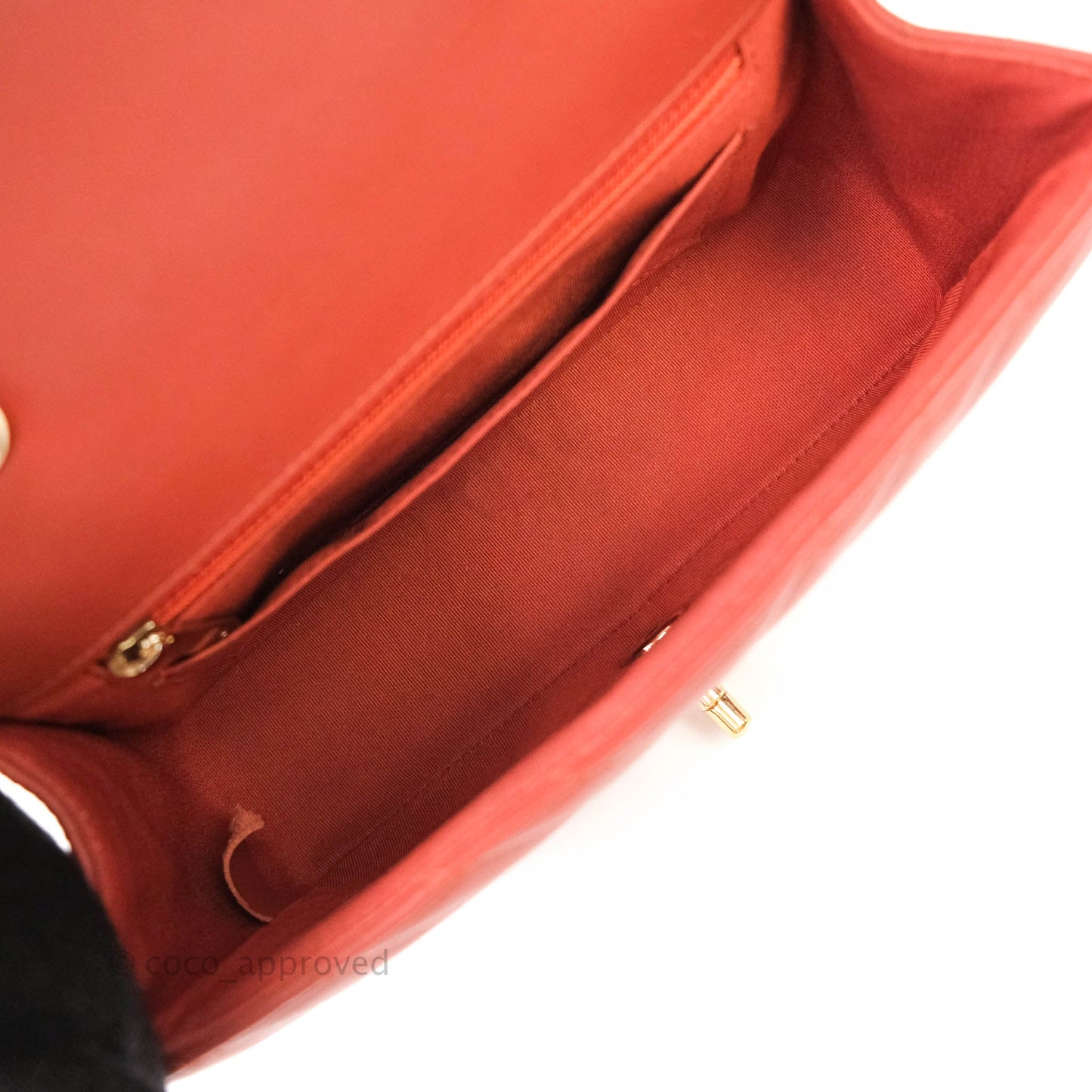 Chanel Small Statement Chevron Flap Bag Red Lambskin Gold Hardware