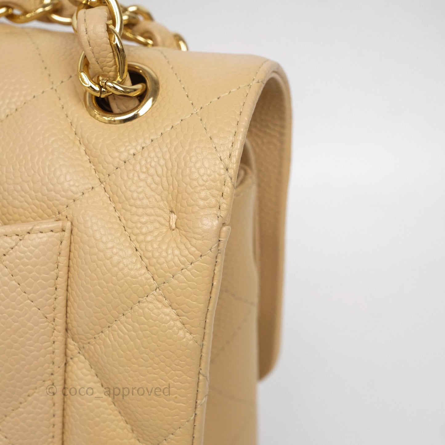 Chanel Jumbo Double Flap Beige Caviar Gold Hardware⁣⁣