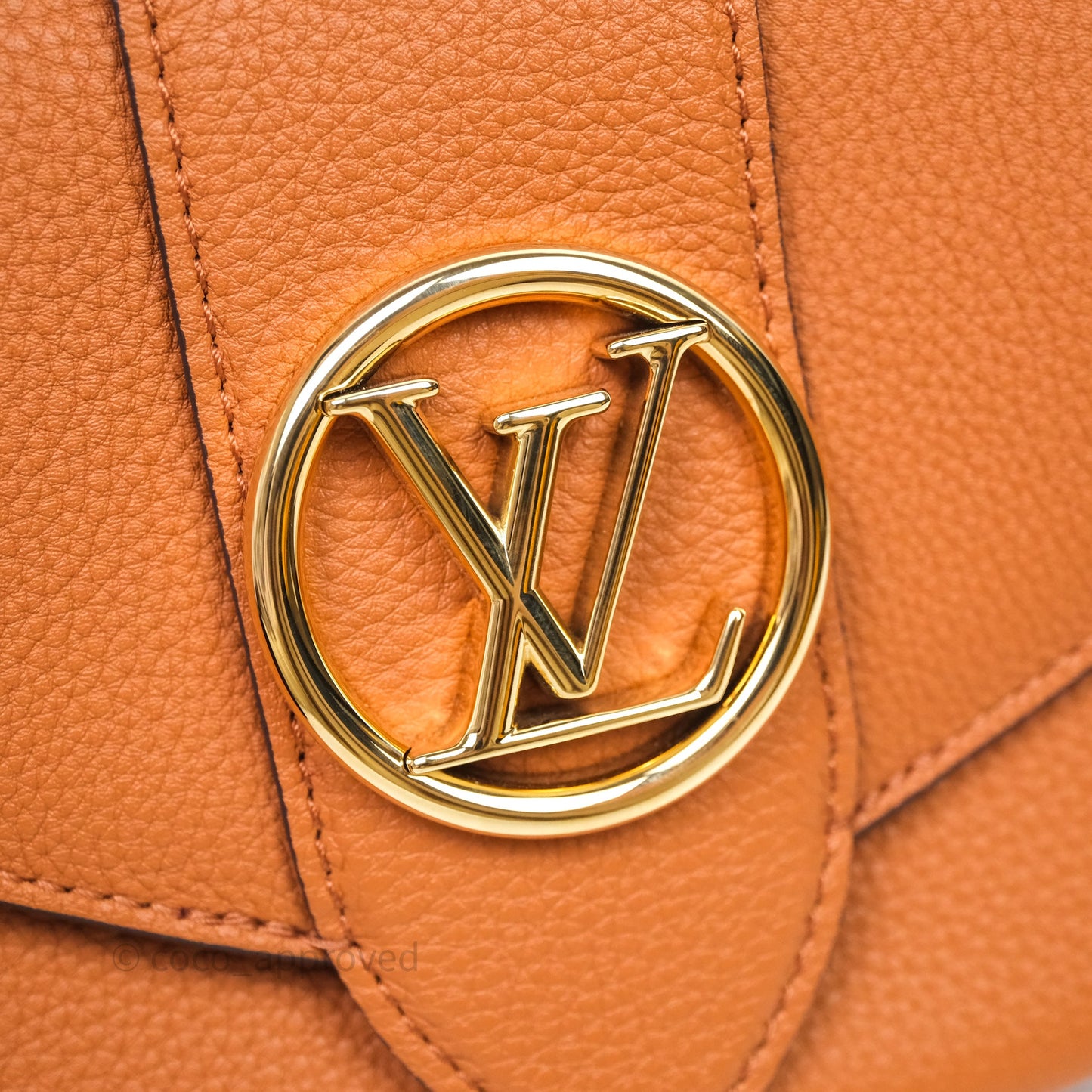 Louis Vuitton Pont 9 Soft PM Brown Grained Calfskin Gold Hardware