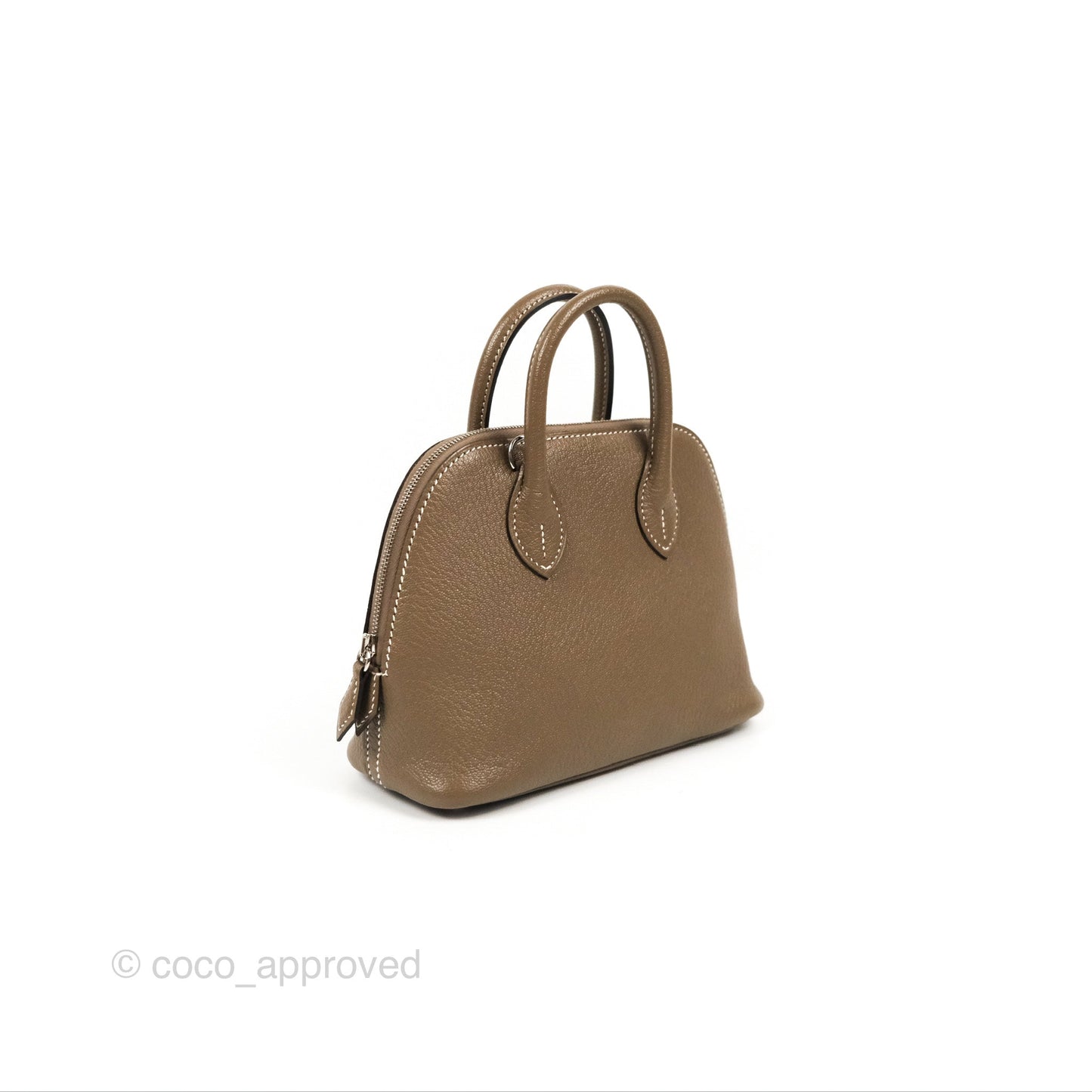 Hermès Bolide Mini 1923 Etoupe Chevre Mysore Palladium Hardware