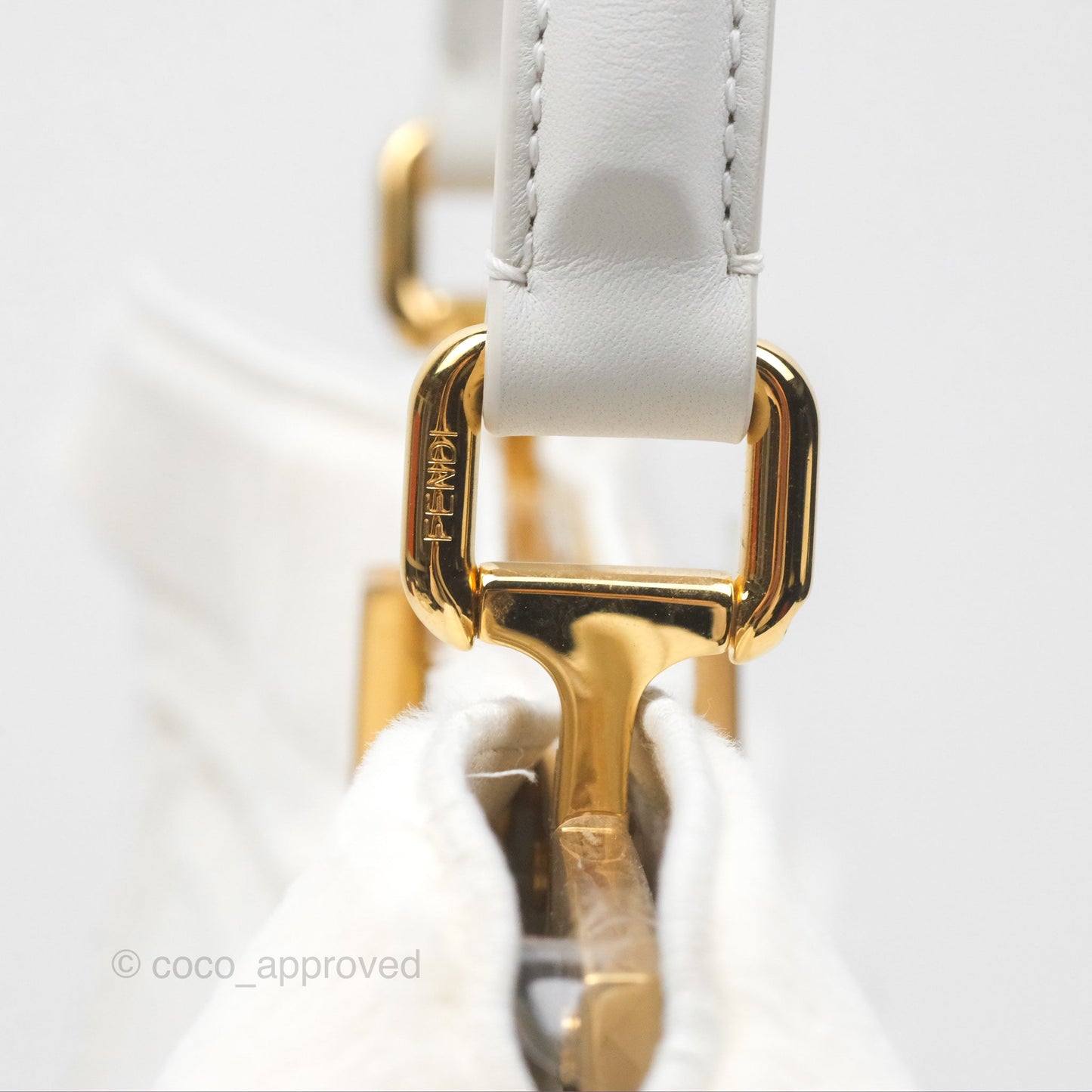 Fendi Peekaboo Medium Mink Fur White Gold Hardware